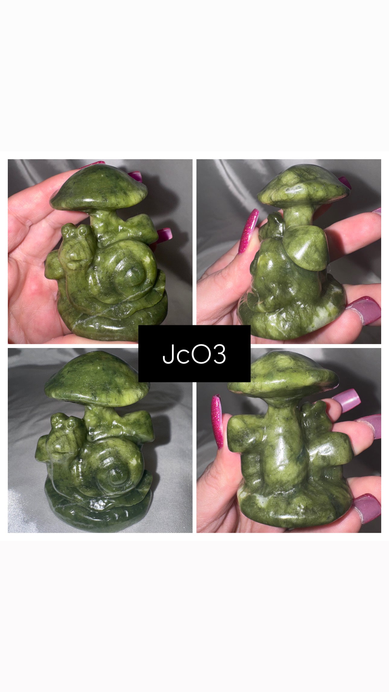 Jade Mushroom Snail Carving