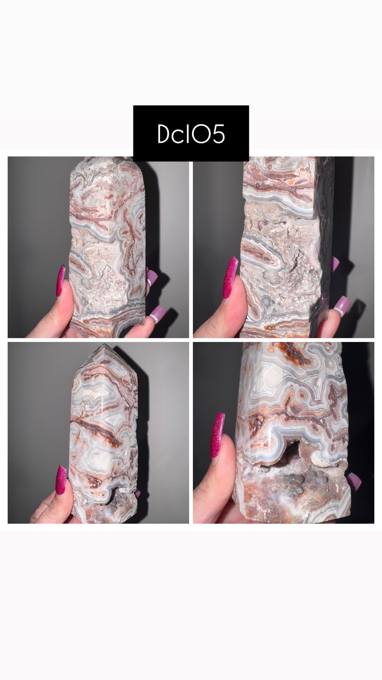 Druzy Mexican Crazy Lace Agate Tower (big!)