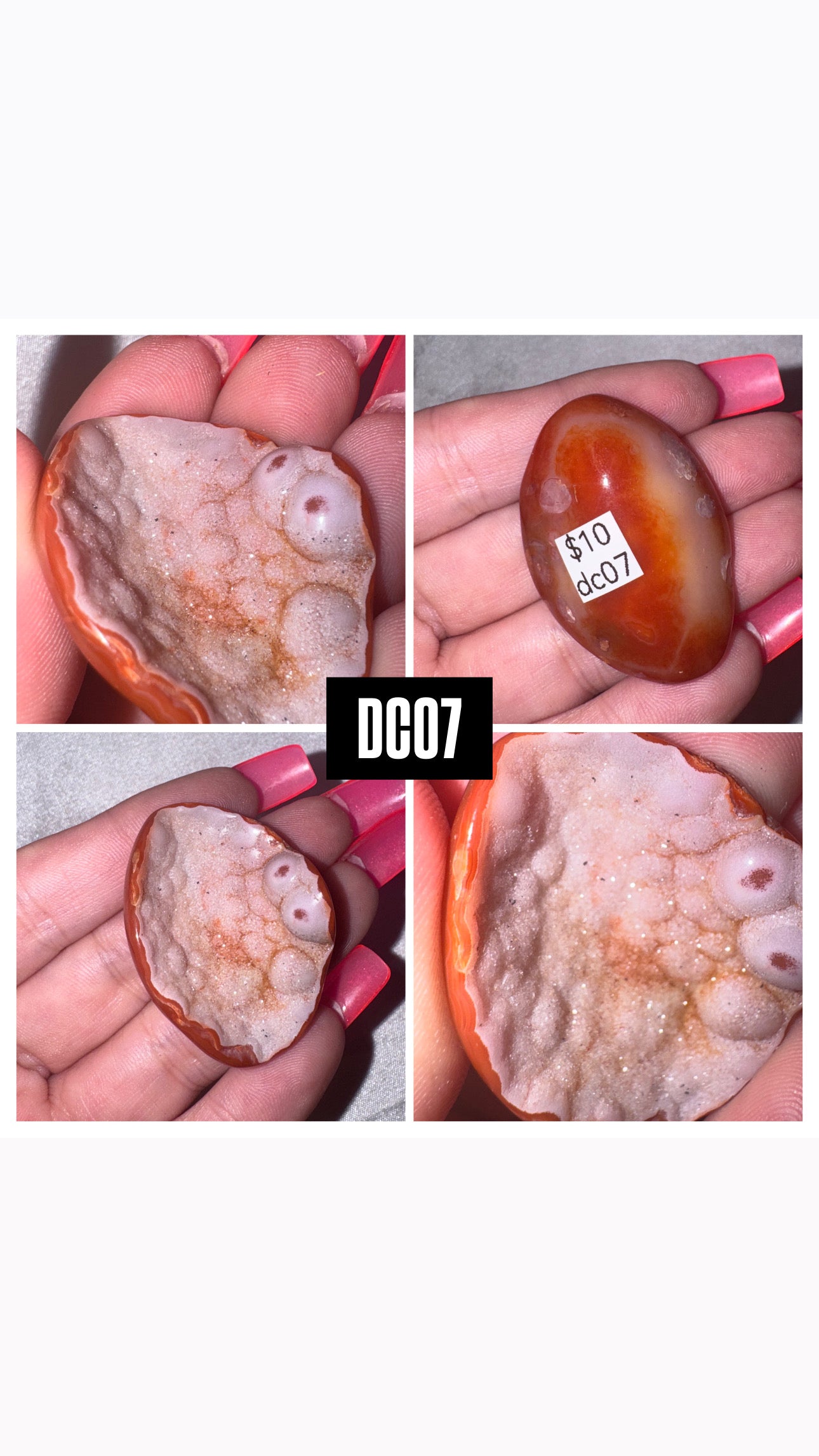 Druzy Carnelian Heart/Palmstone