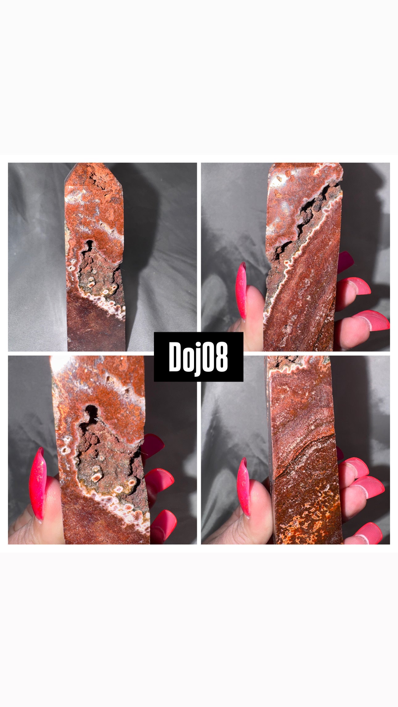 Red Druzy Ocean Jasper Obleisk