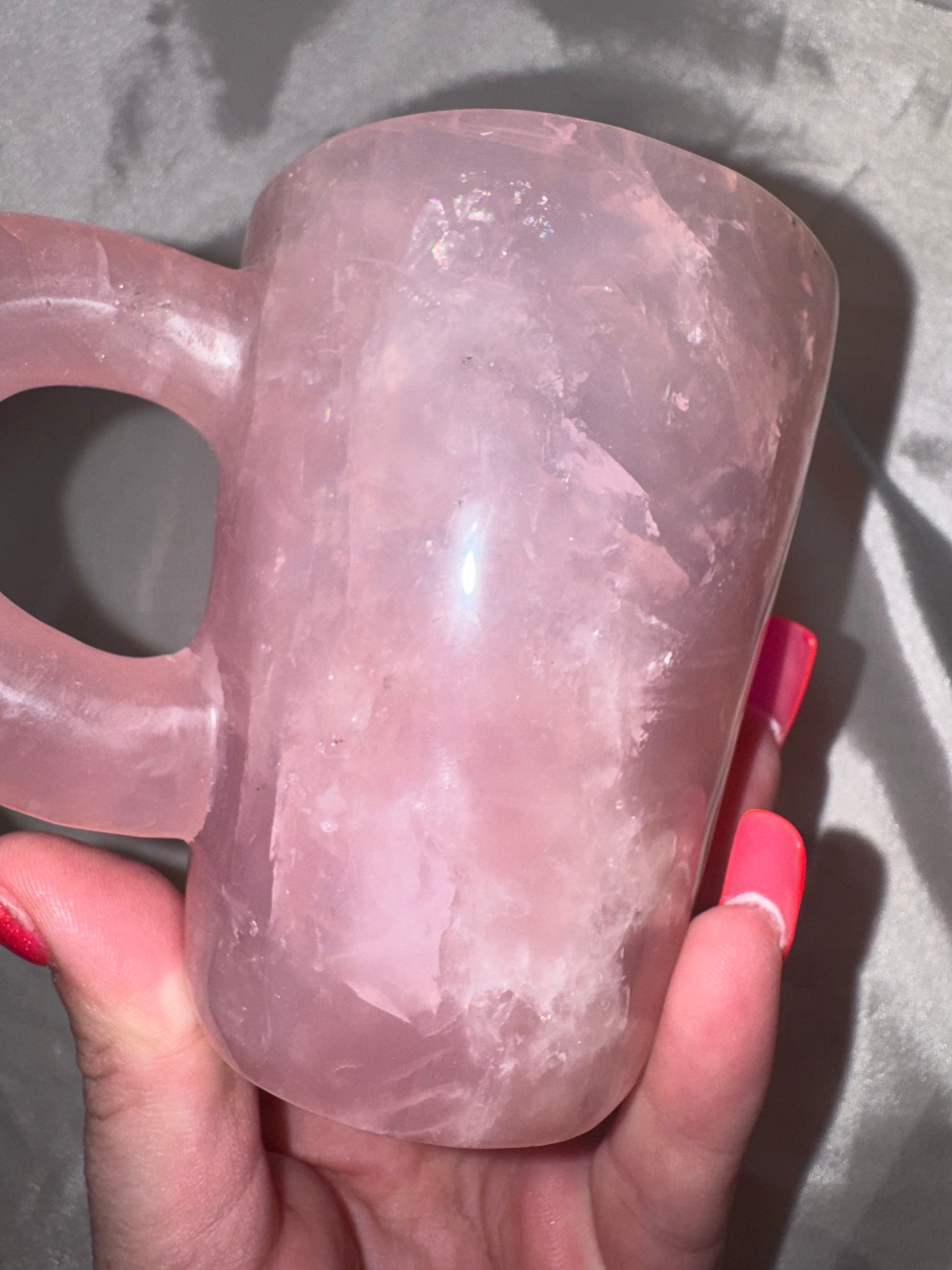 Rose Quartz AAA XL Mug, Spoon, Plate Set