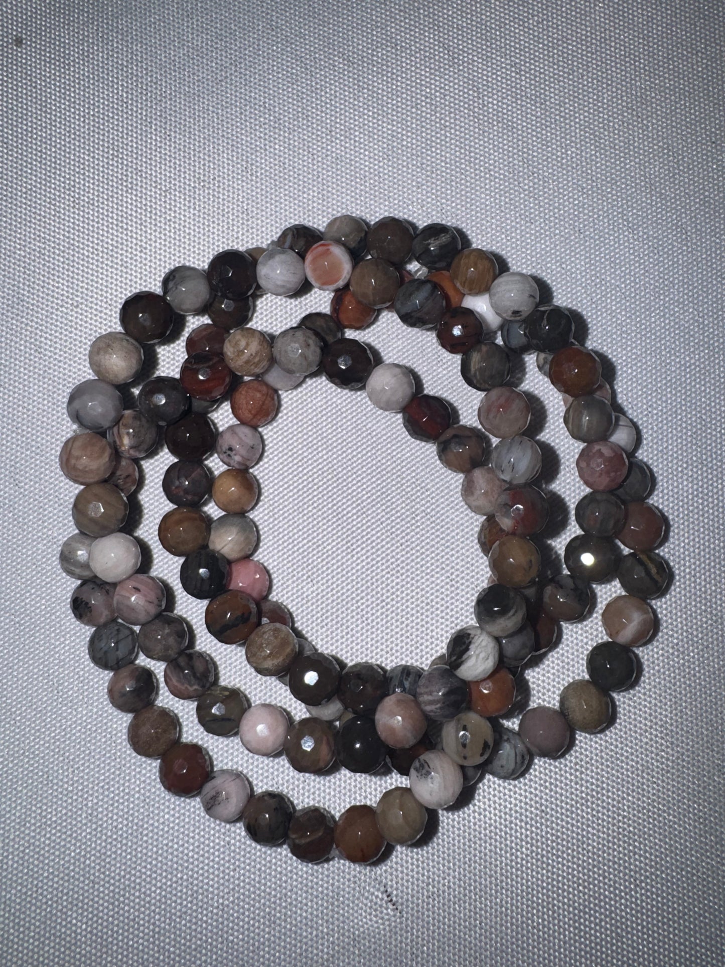 Petrified Wood Faceted Bracelet (6mm)