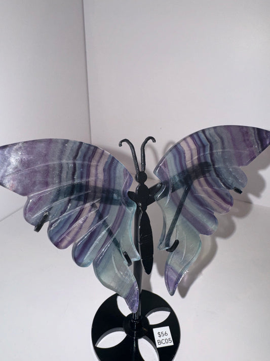 Fluorite Large Butterfly on Stand