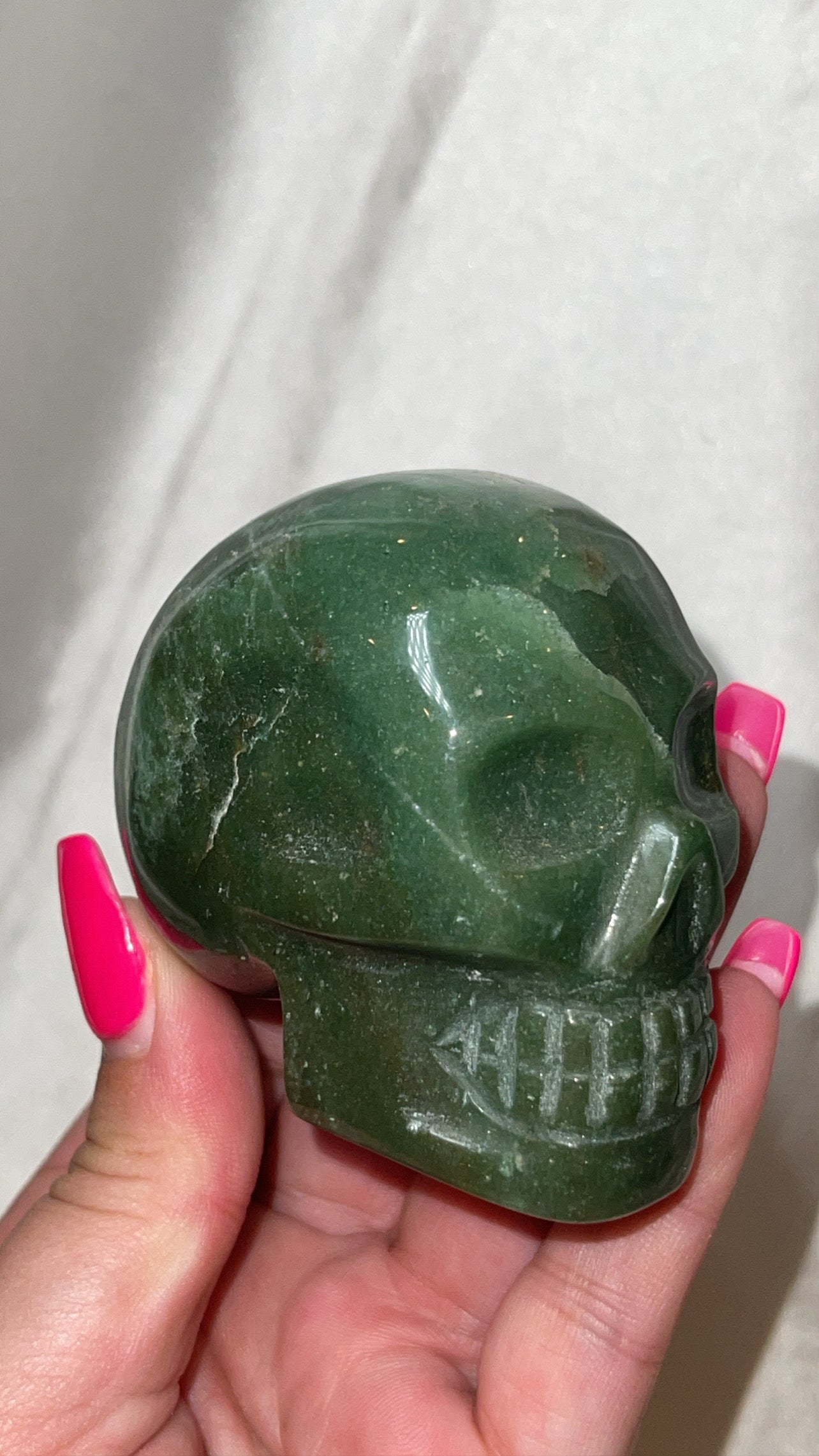 Green Adventurine Master Carved Skull