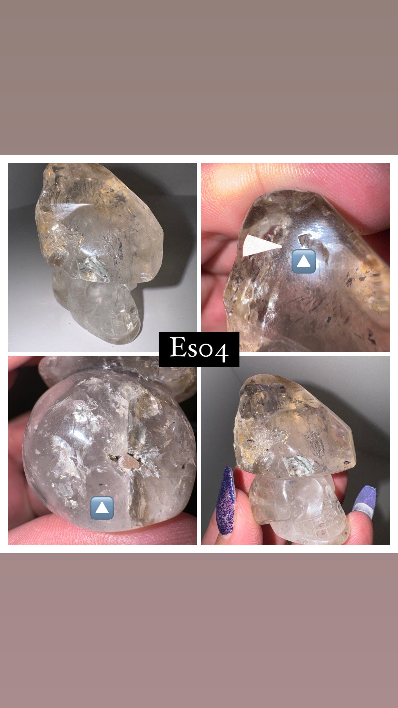 Rare Enhydro Included Quartz Master Carved Skull