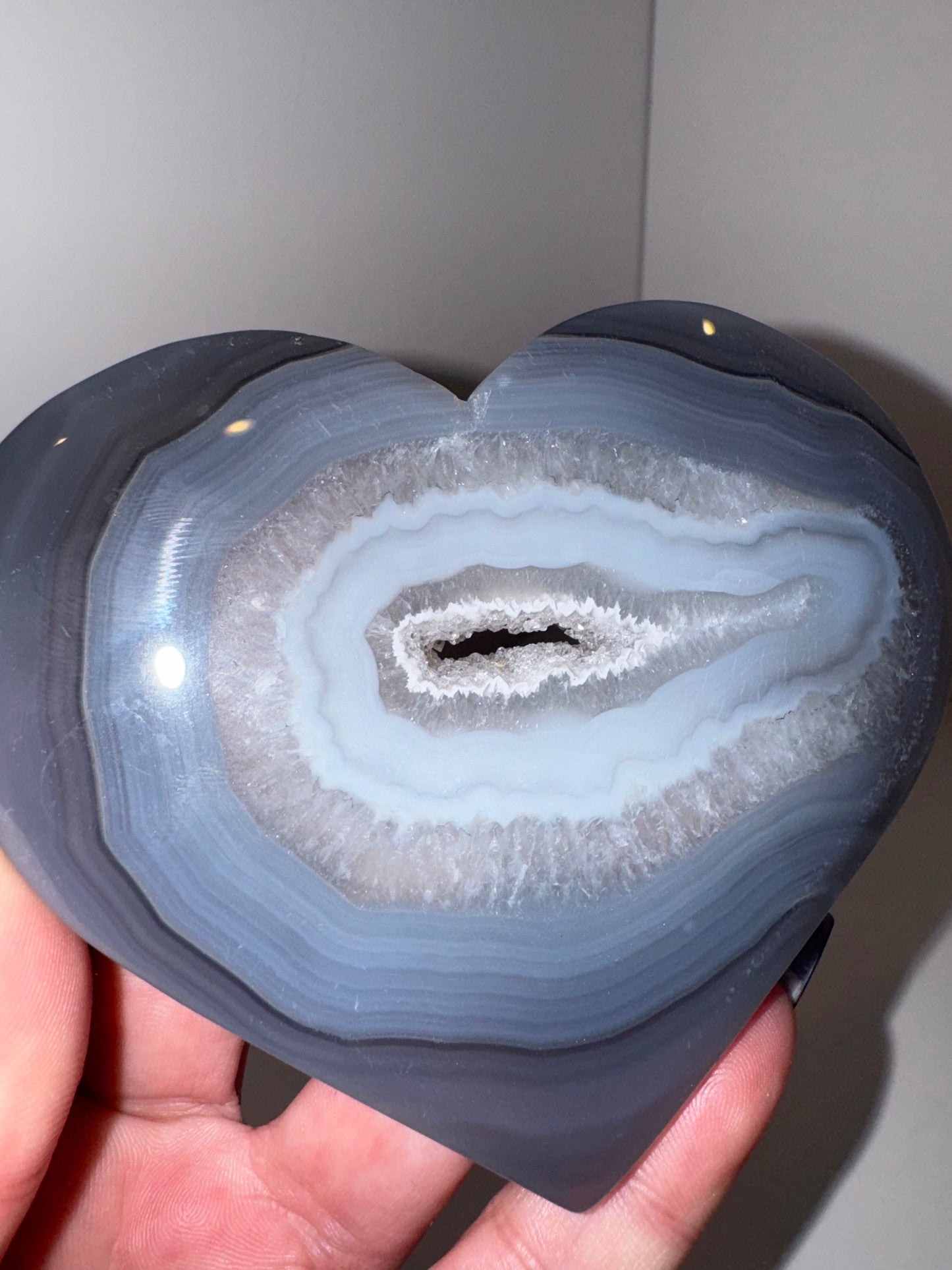 Druzy Agate Large Heart on Stand