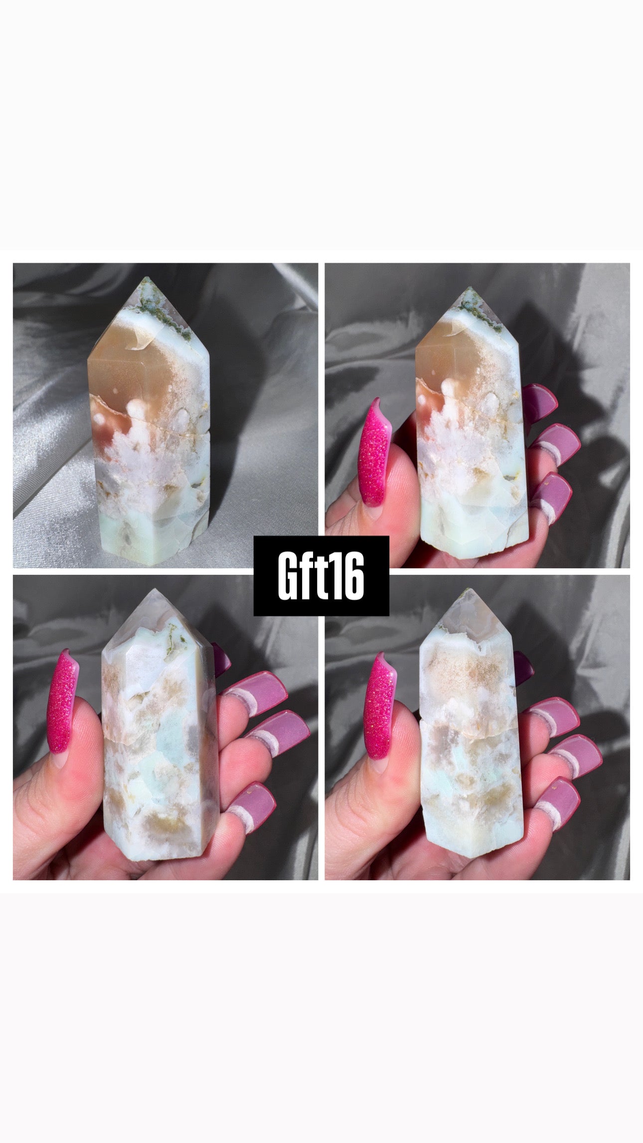 Green Flower Agate Tower