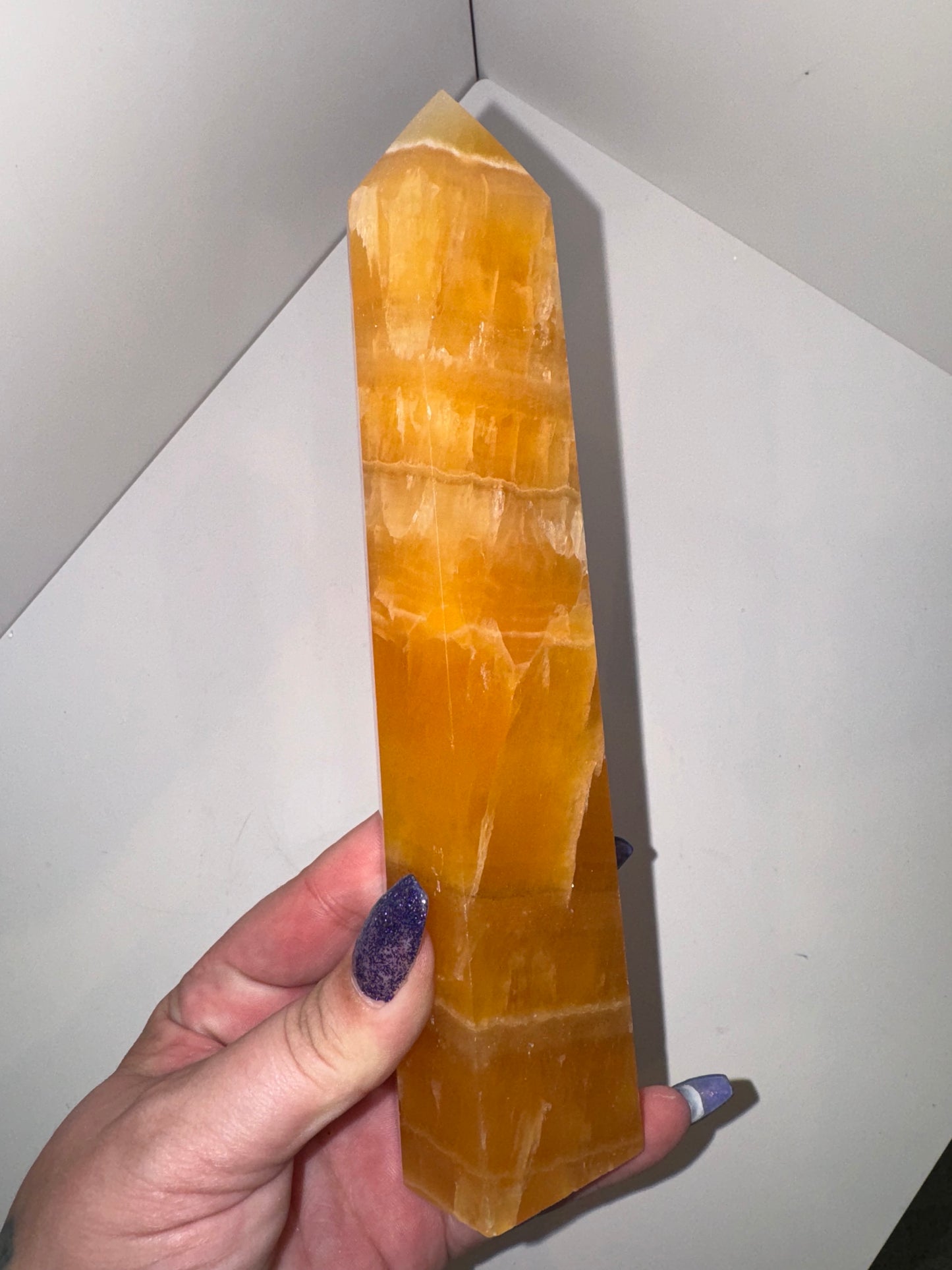 Orange Calcite AA Large Tower