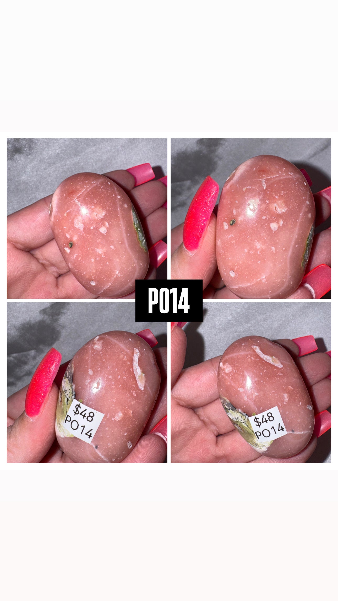 Pink Dendritic Opal AA Palmstone