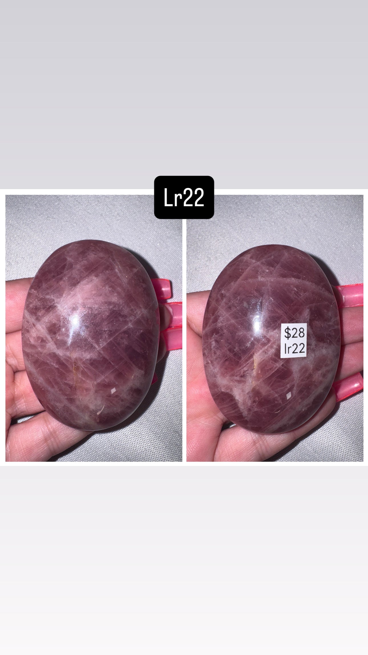 Lavender Rose Quartz Palmstone