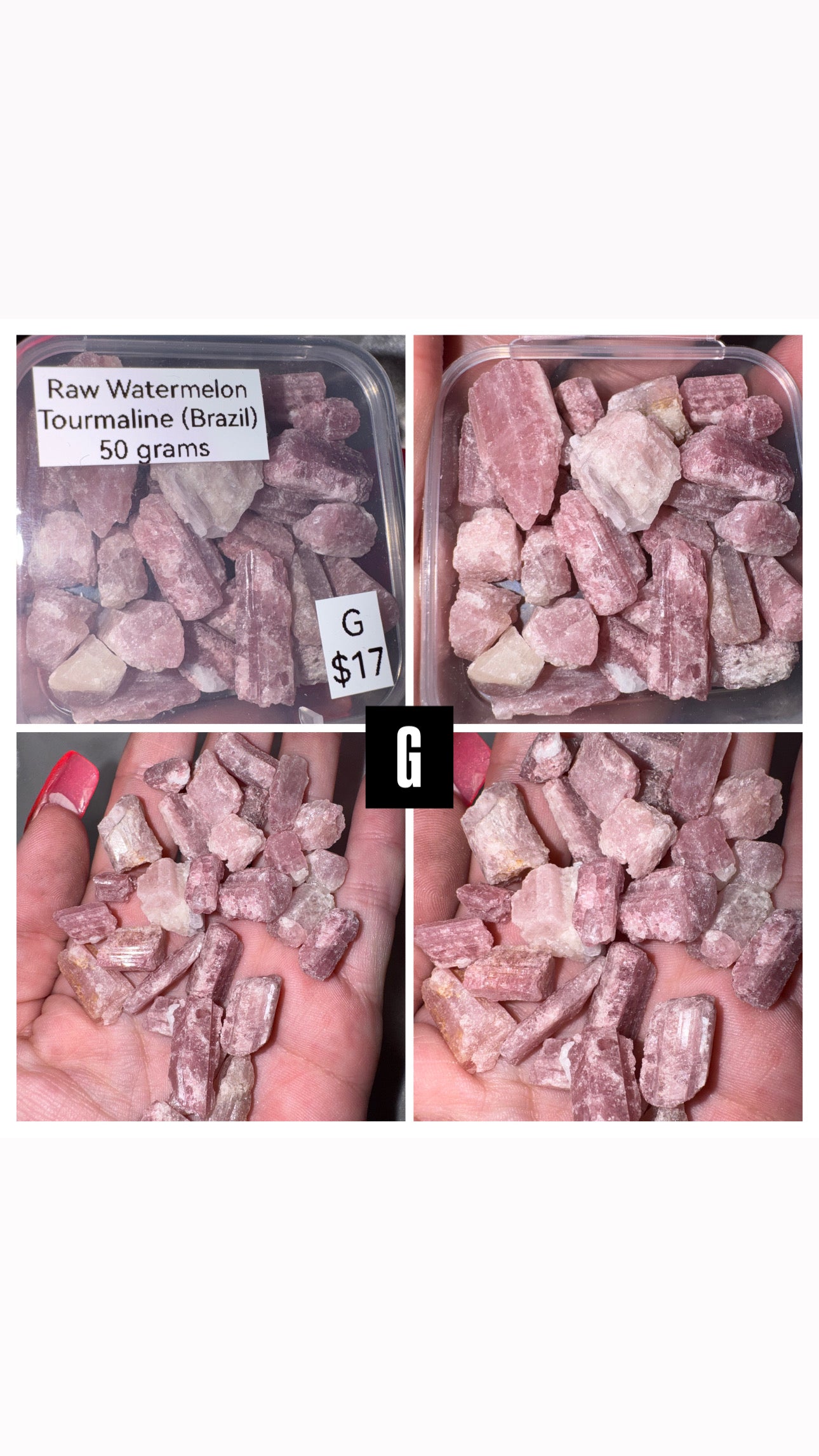 Watermelon Tourmaline Raw Bundle Box