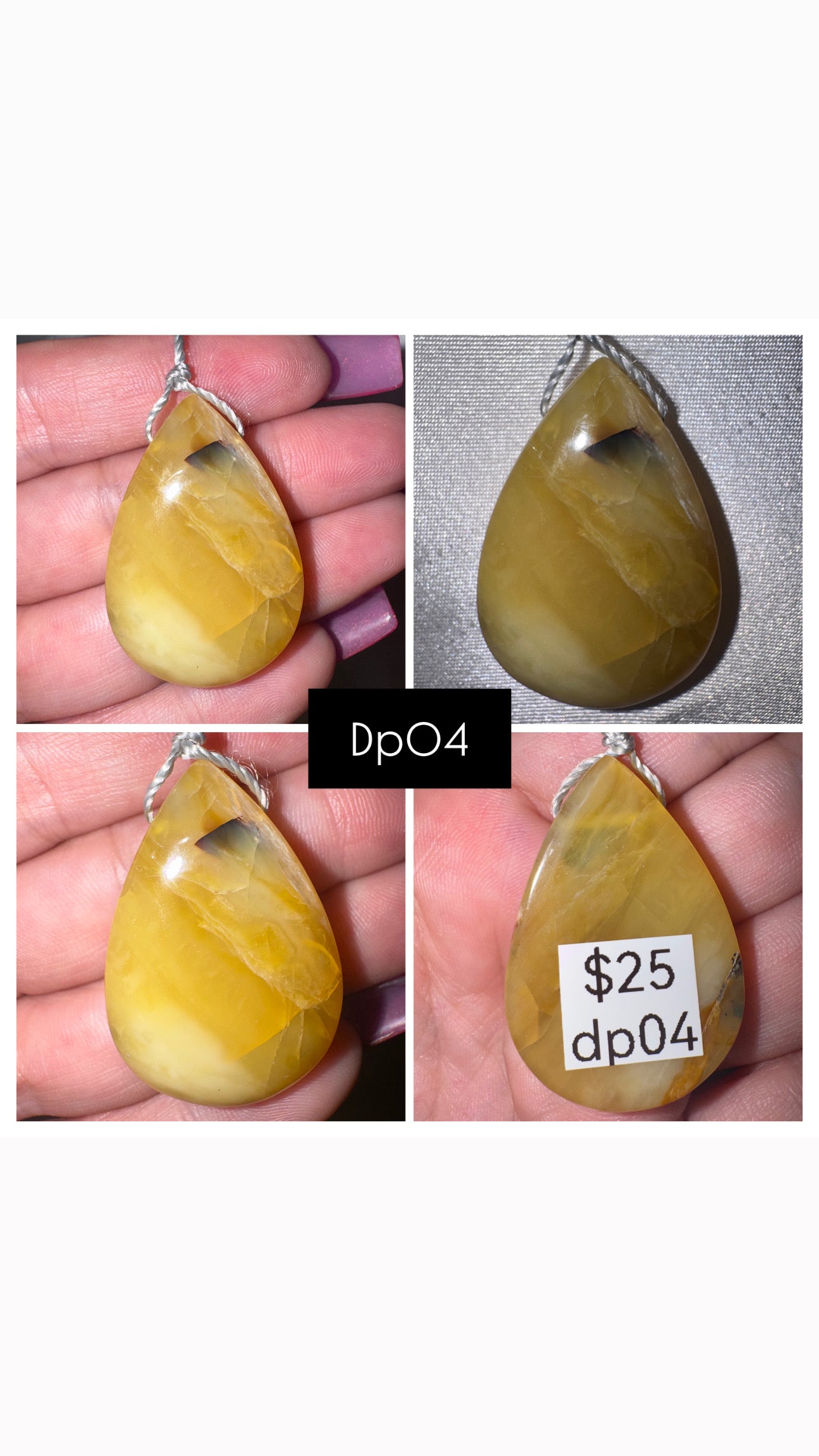 Large Drilled Crystal Pendant