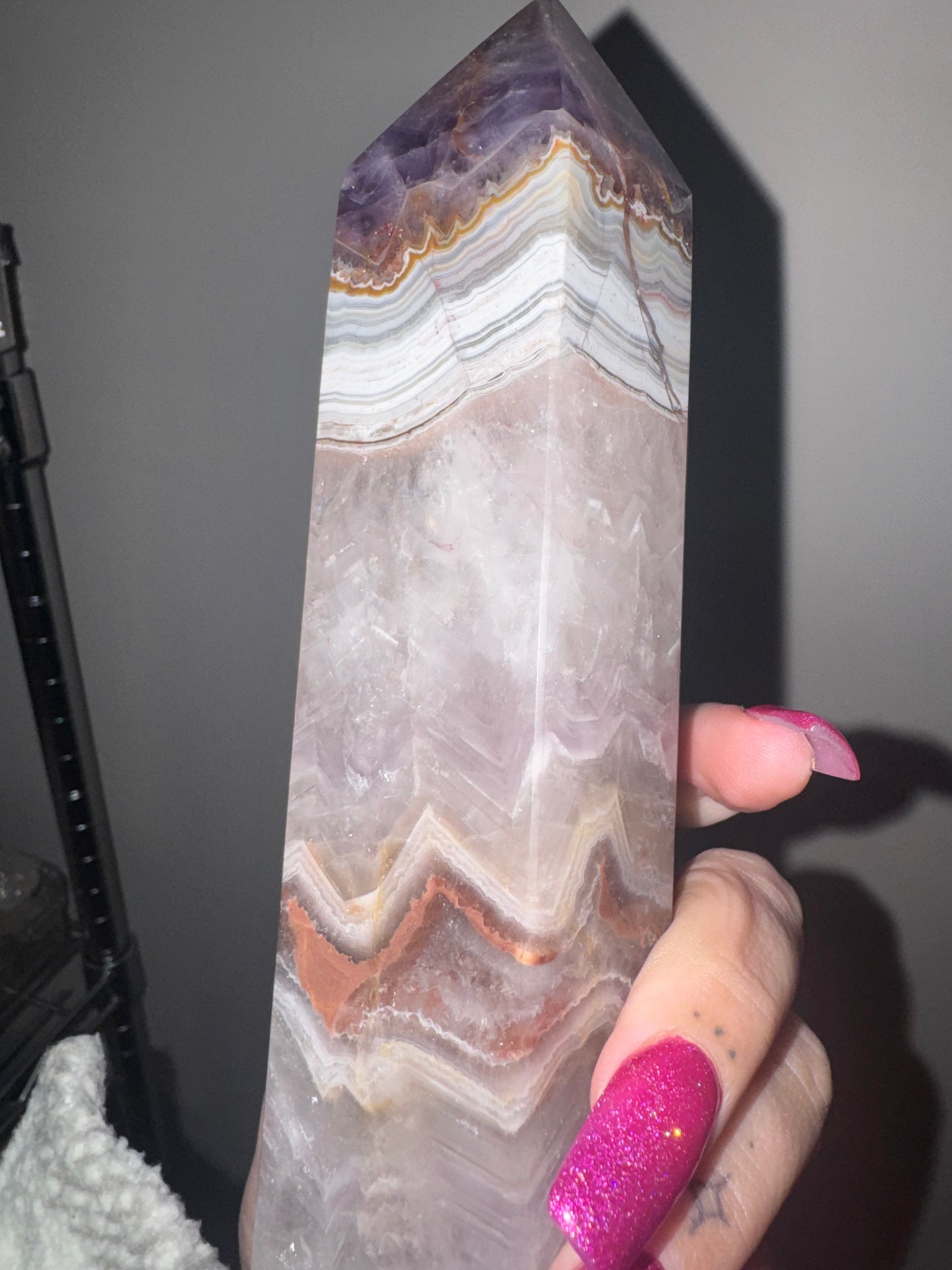 Amethyst Crazy Lace Agate XL Tower