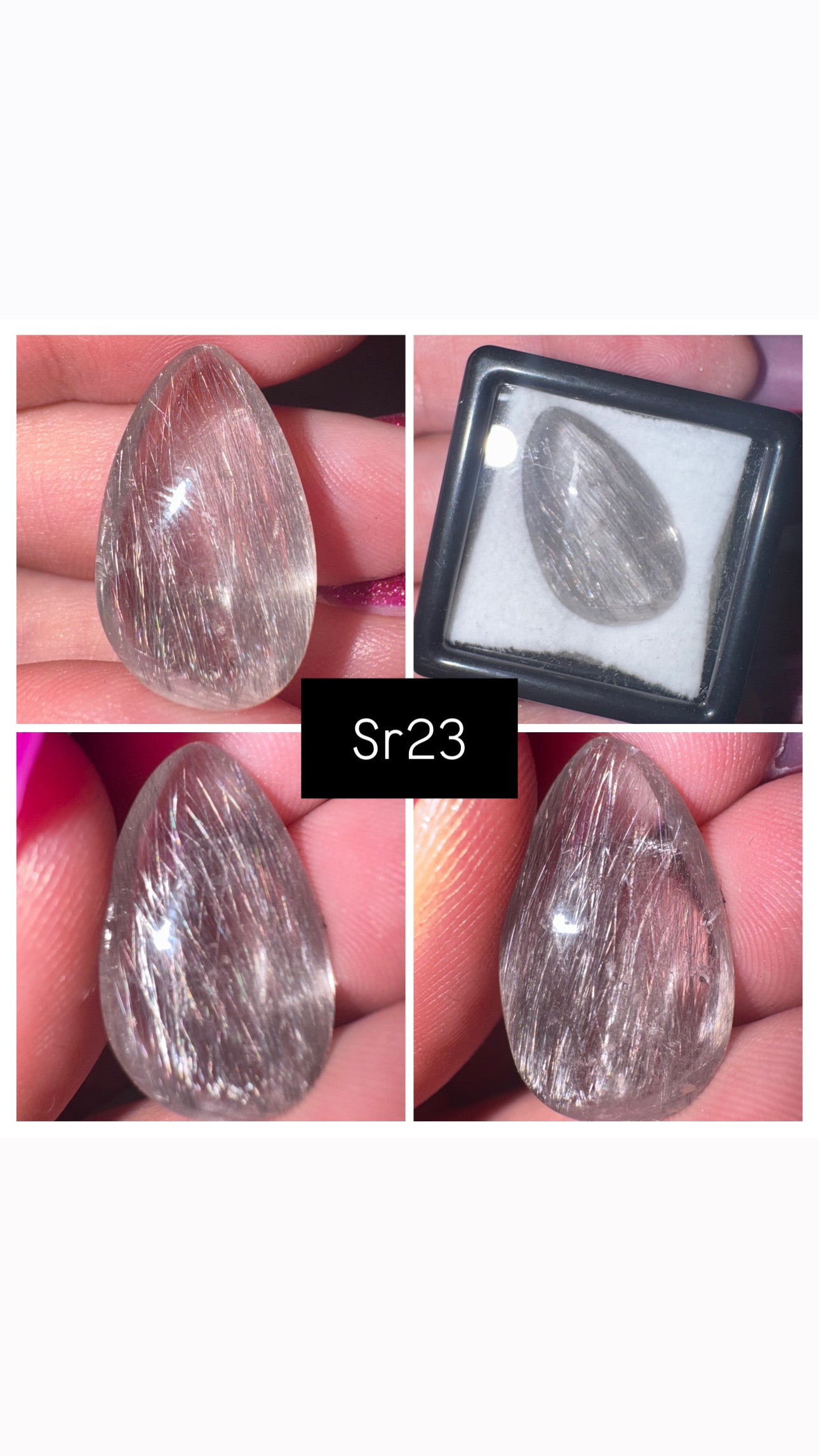 Silver Rutile Quartz AAA Teardrop