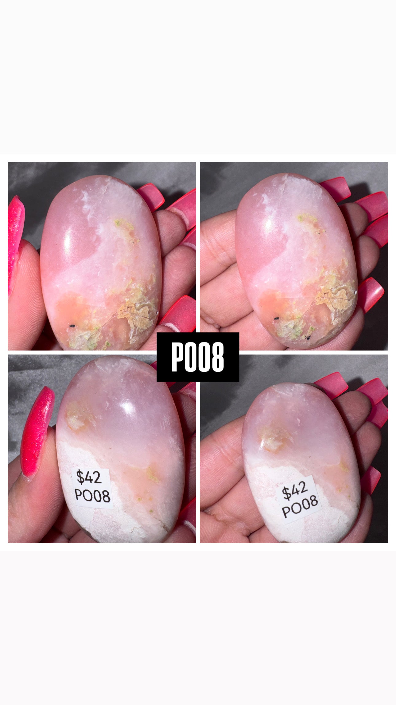 Pink Dendritic Opal AA Palmstone