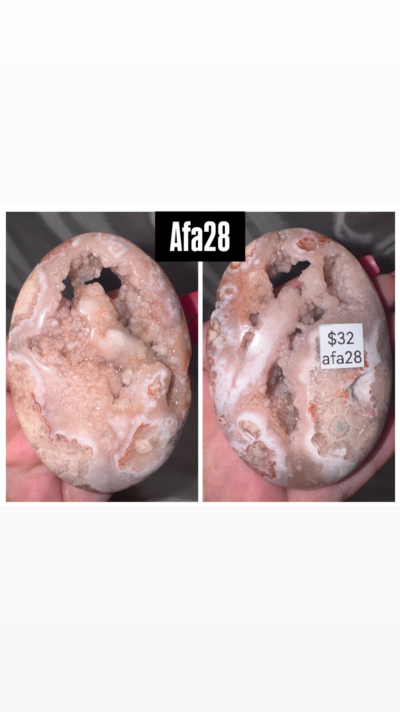 Amethyst Flower Agate AAA Heart/Palmstone