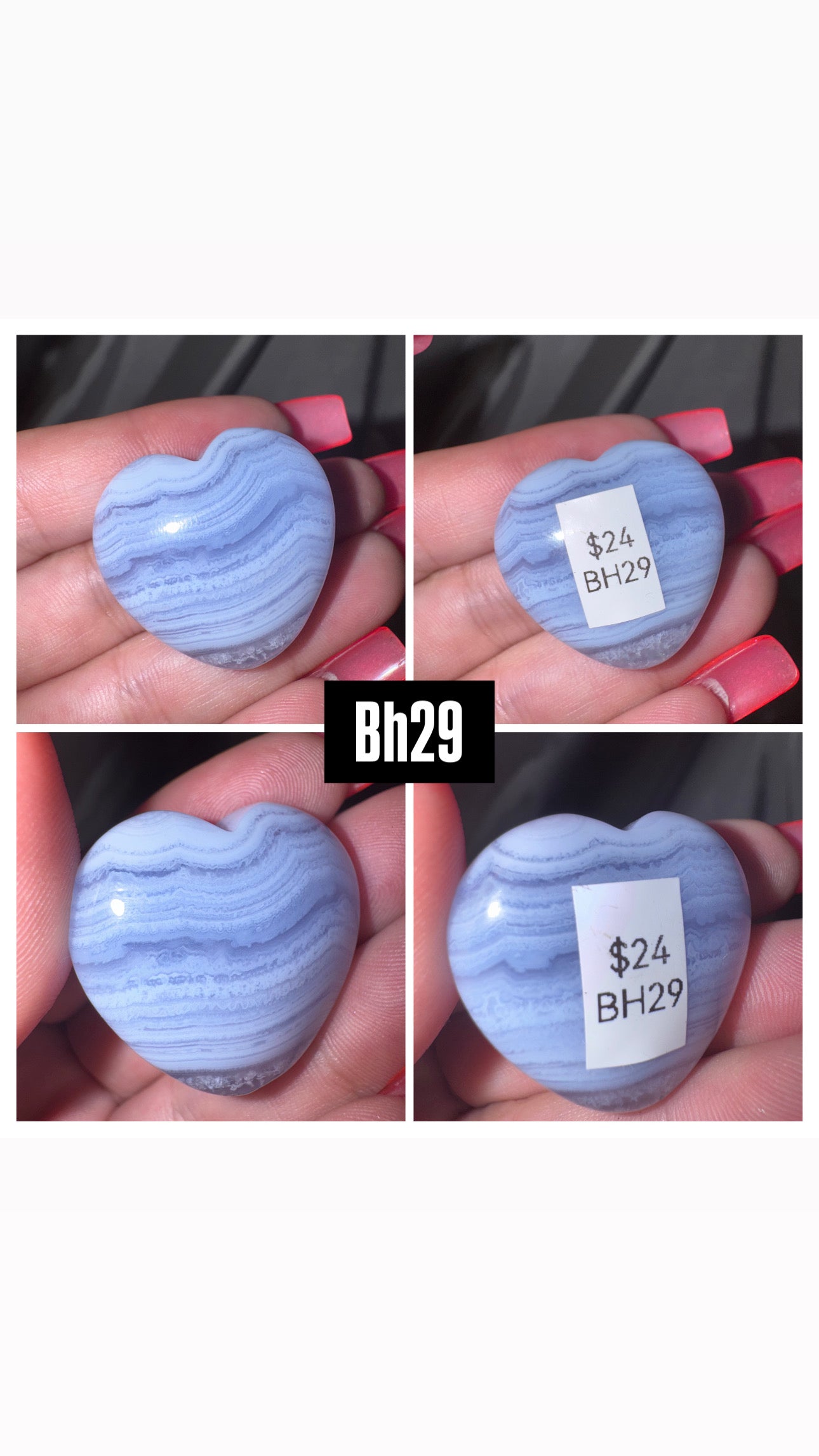 Blue Lace Agate AAA Heart