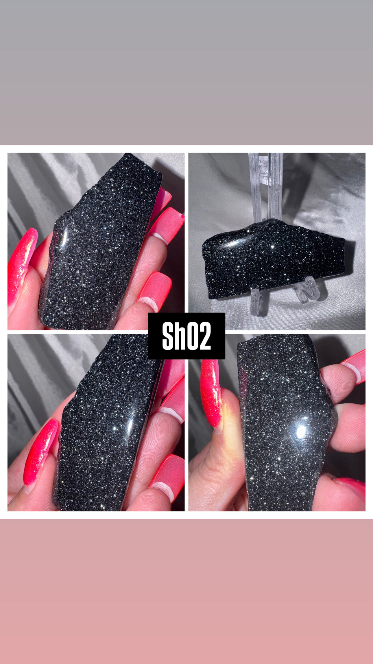 Specular Hematite Slab on stand
