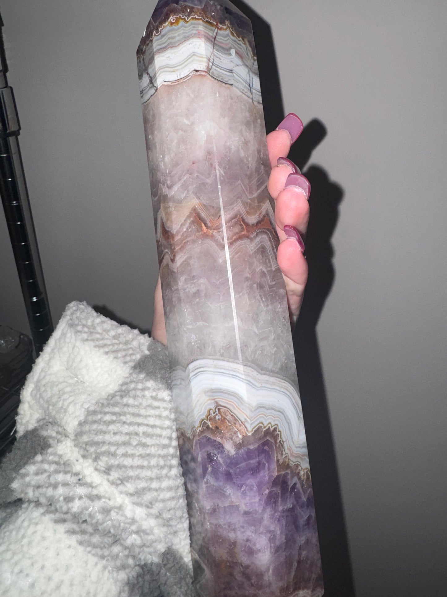 Amethyst Crazy Lace Agate XL Tower