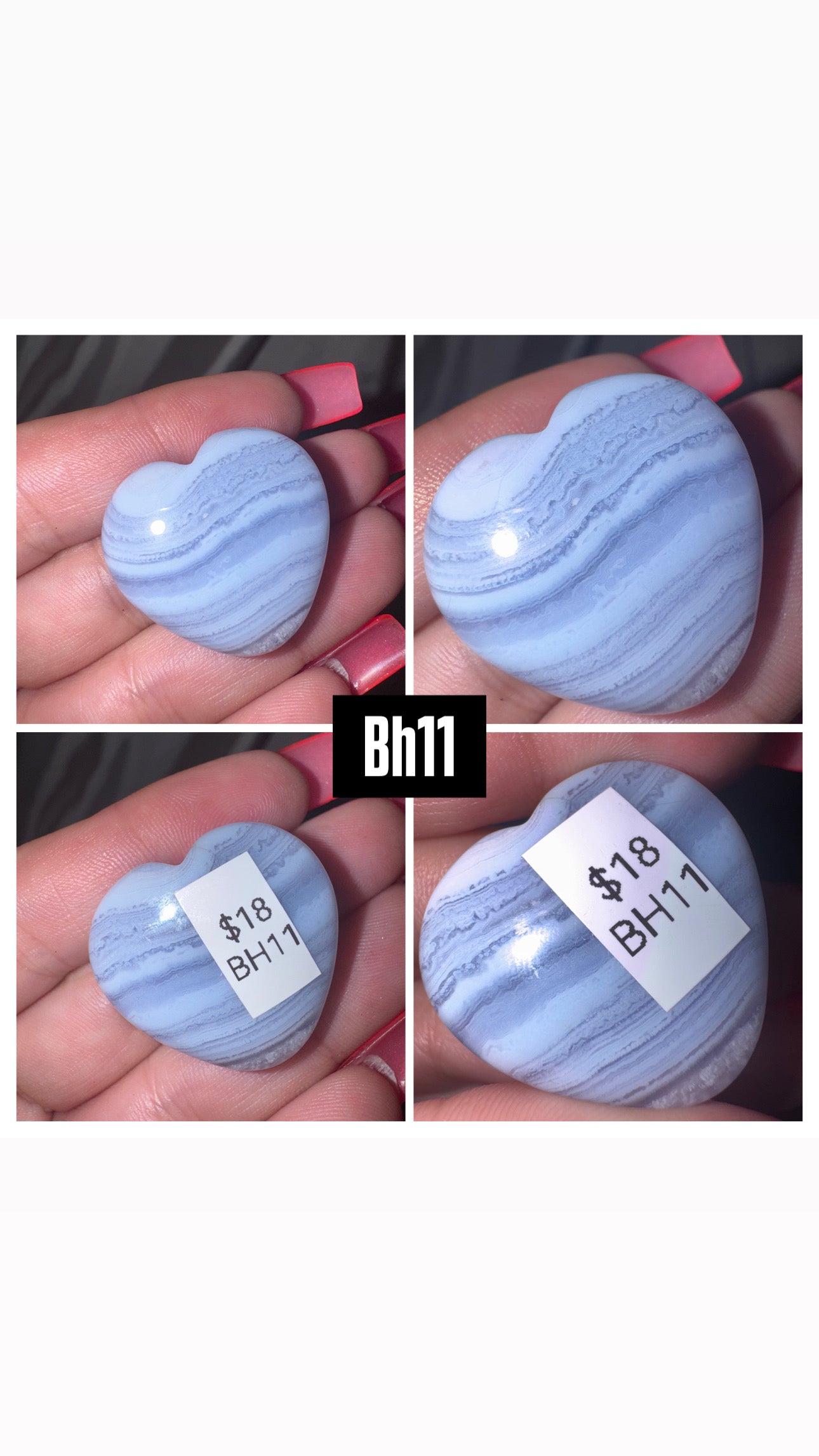 Blue Lace Agate AAA Heart