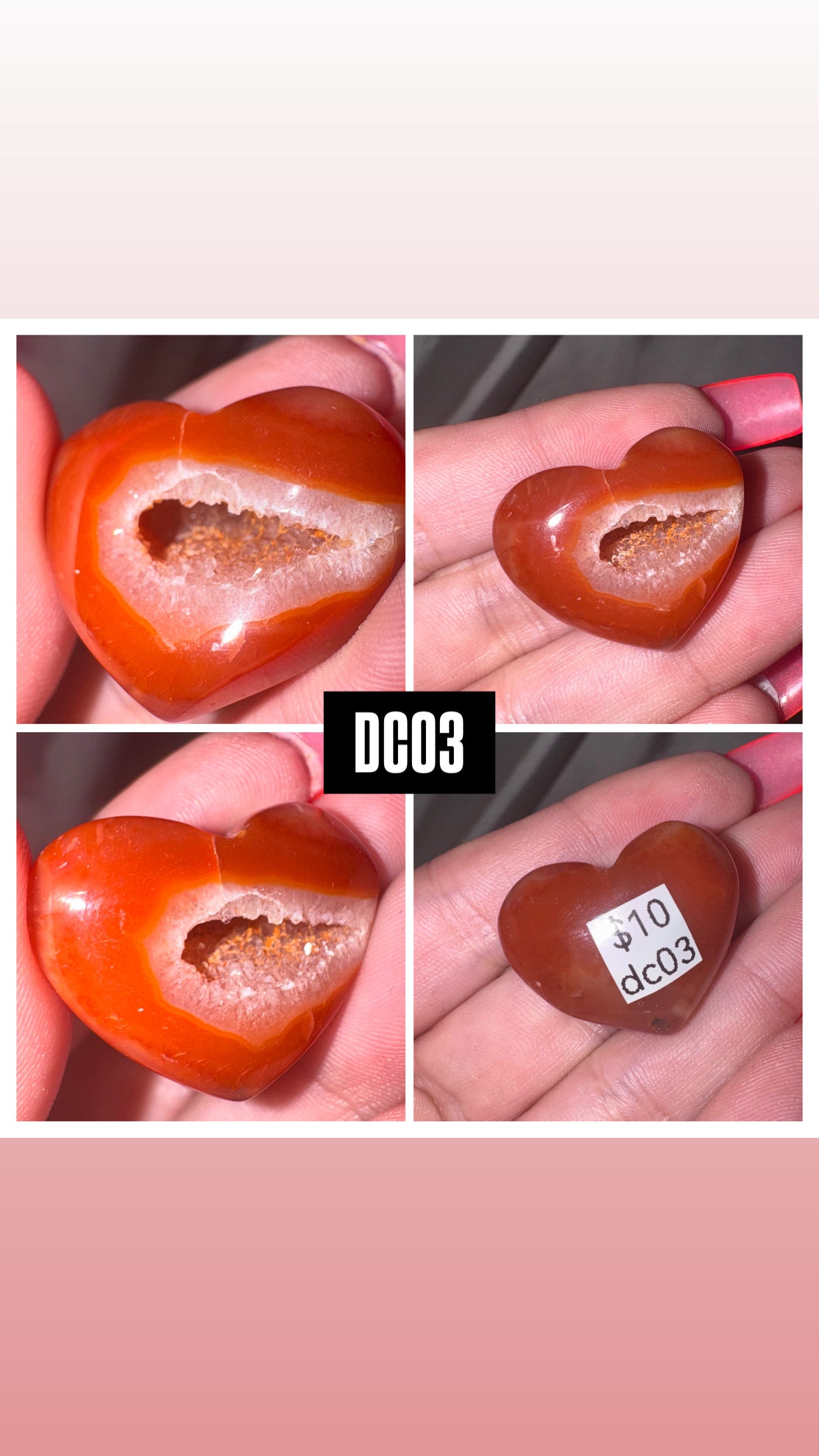 Druzy Carnelian Heart/Palmstone