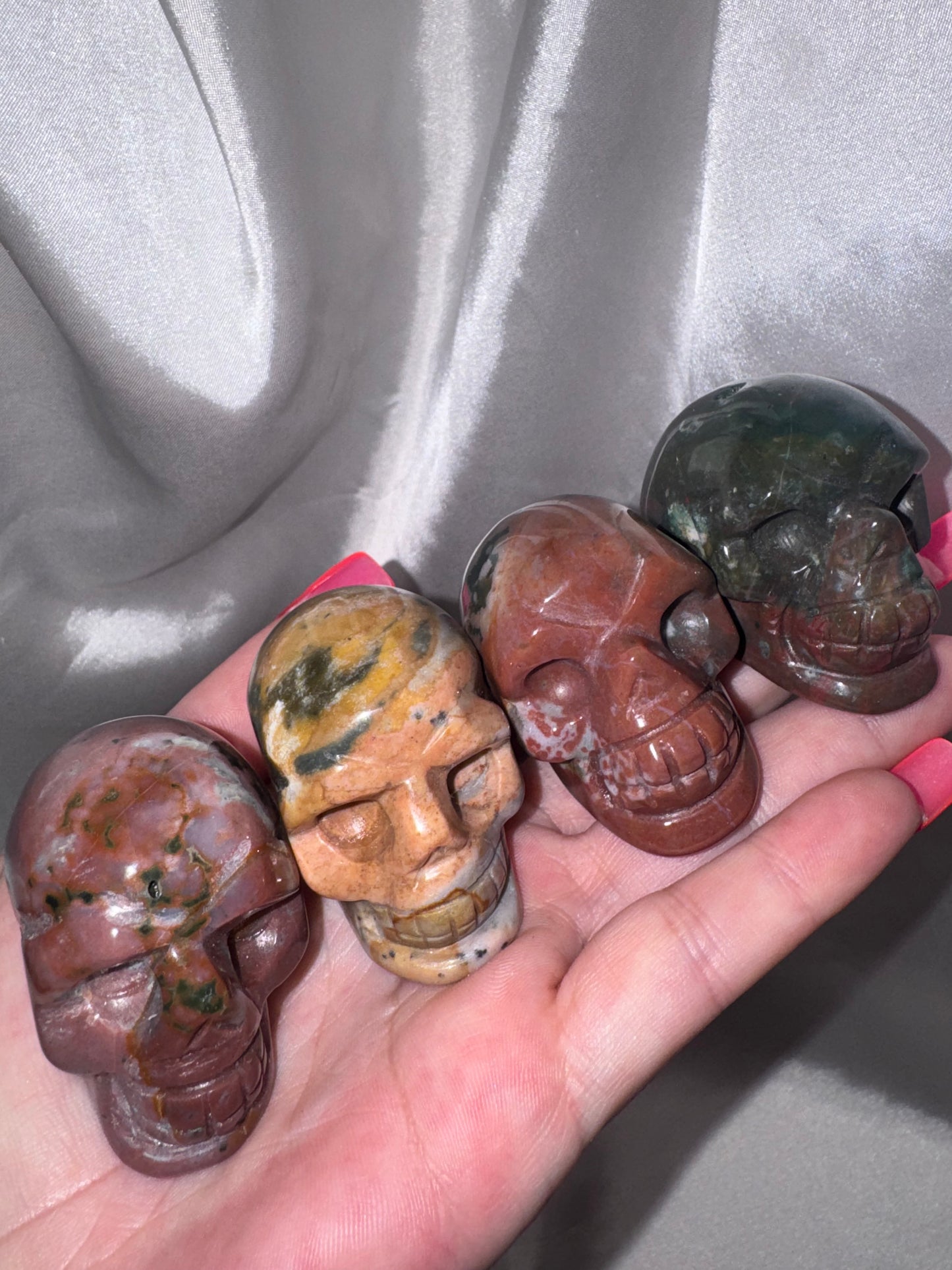 Ocean Jasper Moss Agate AAA Skull