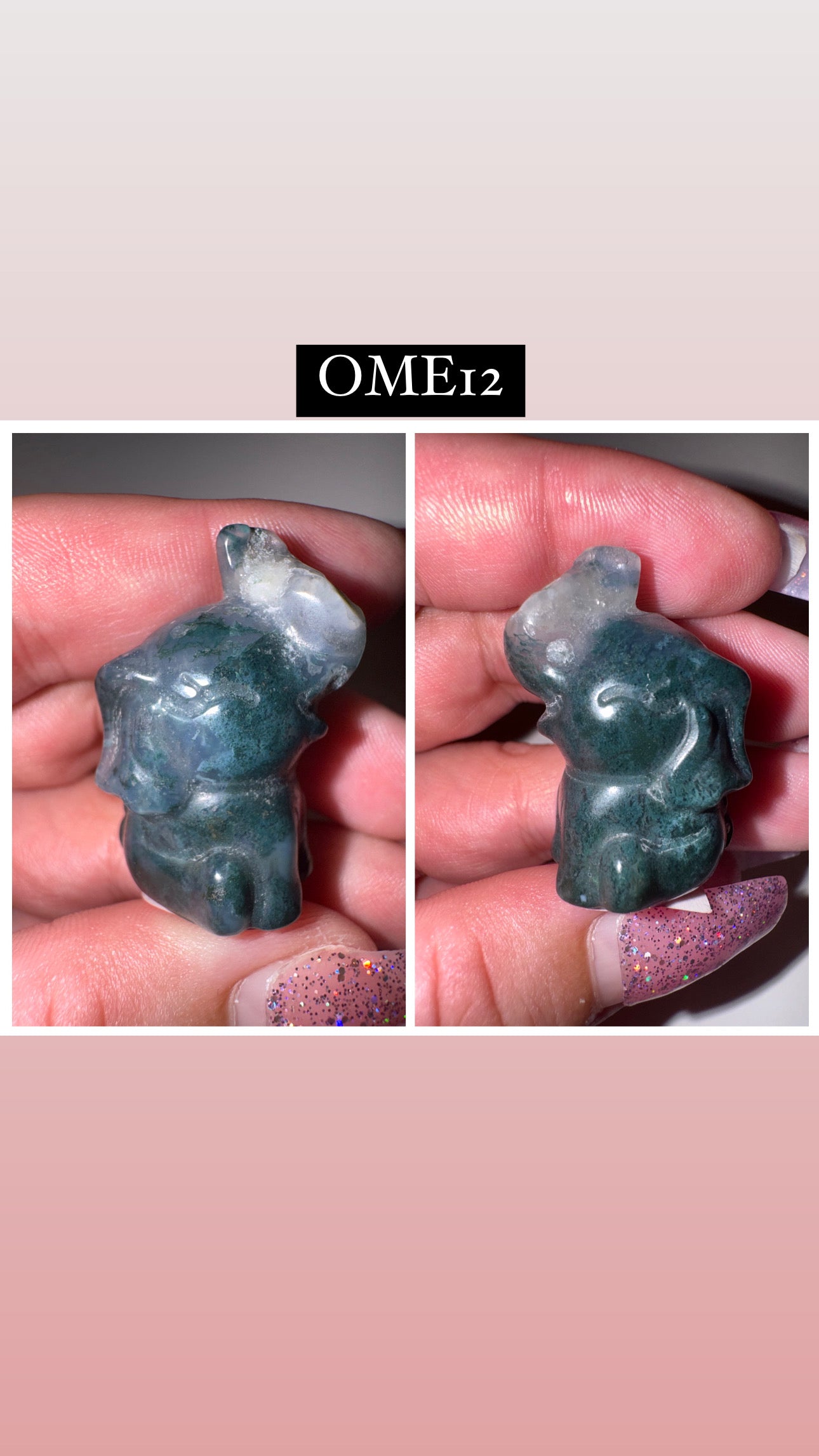 Ocean Jasper Moss Agate Small Sitting Elephant