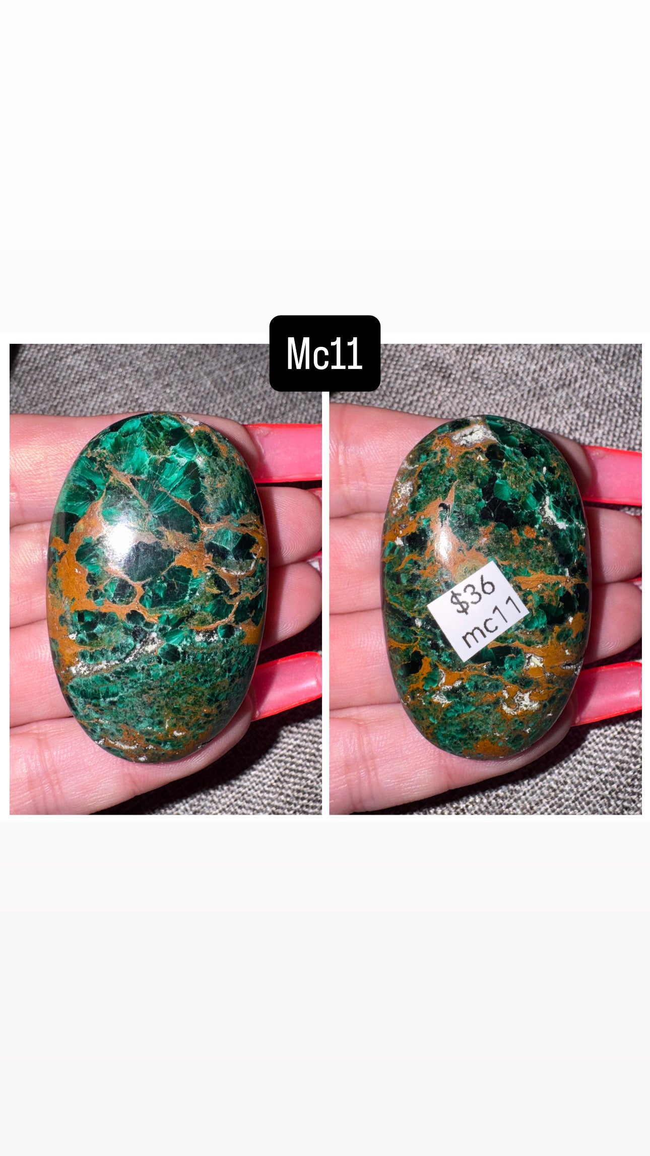 Malacholla (Malachite Chrysocolla) Palmstone