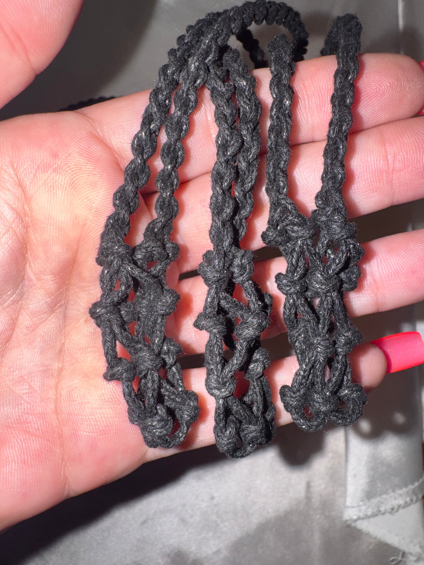 Black Cord Tumble Cage Necklace