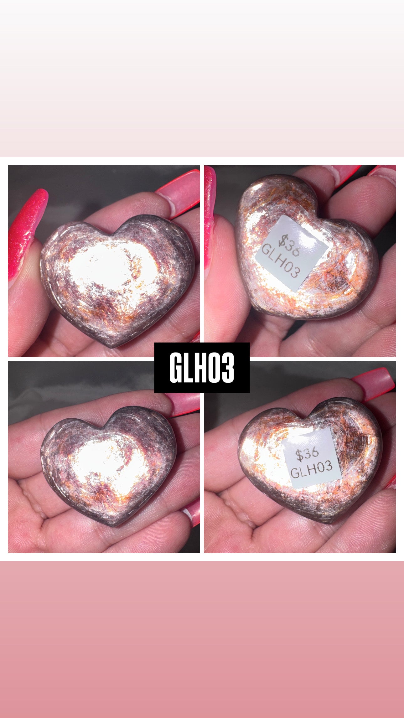 Gem Lepidolite Puffy Heart