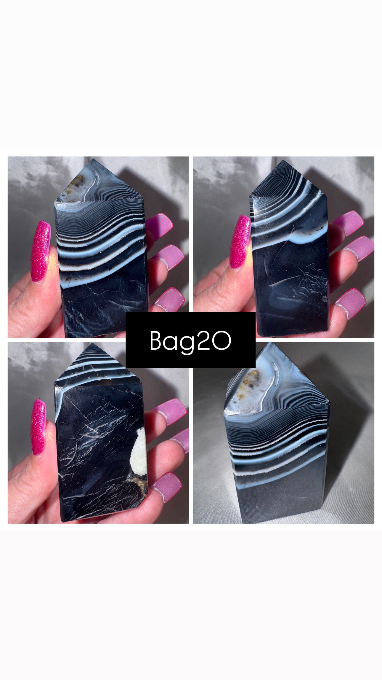 Black Banded Agate Tower
