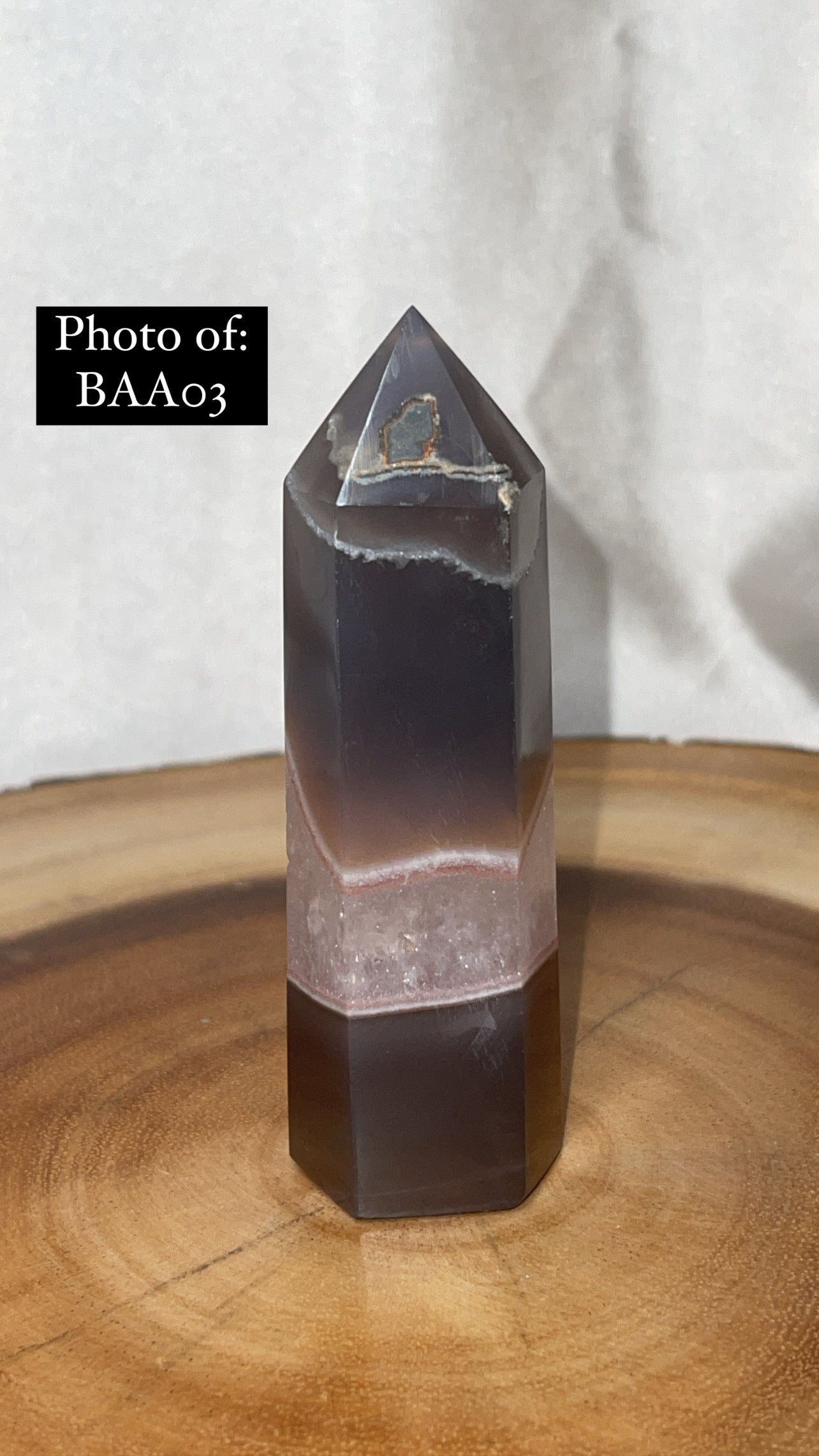 Quartz/Amethyst Banded Agate Tower