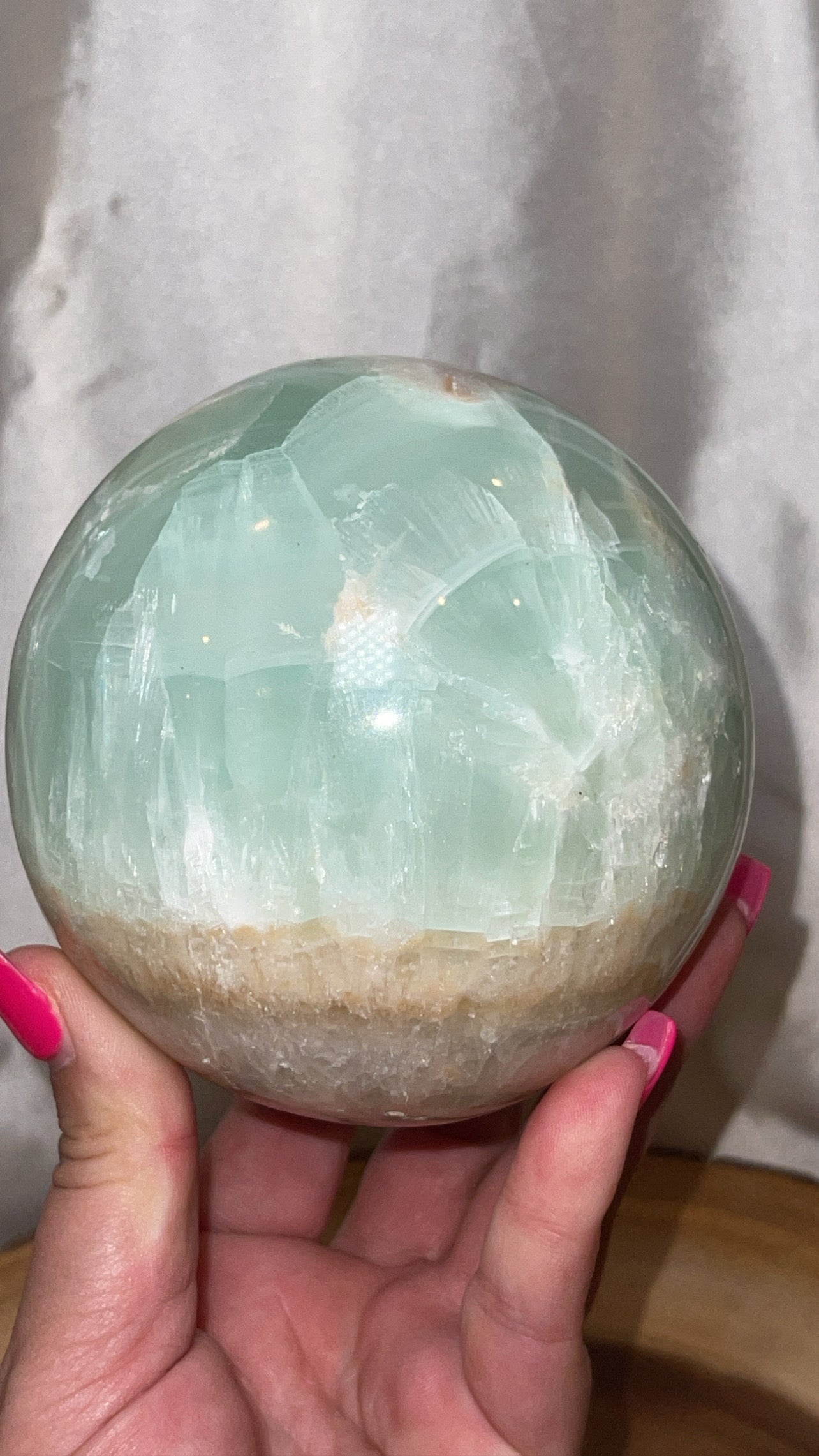 Blue Caribbean Calcite XL Sphere (97mm)