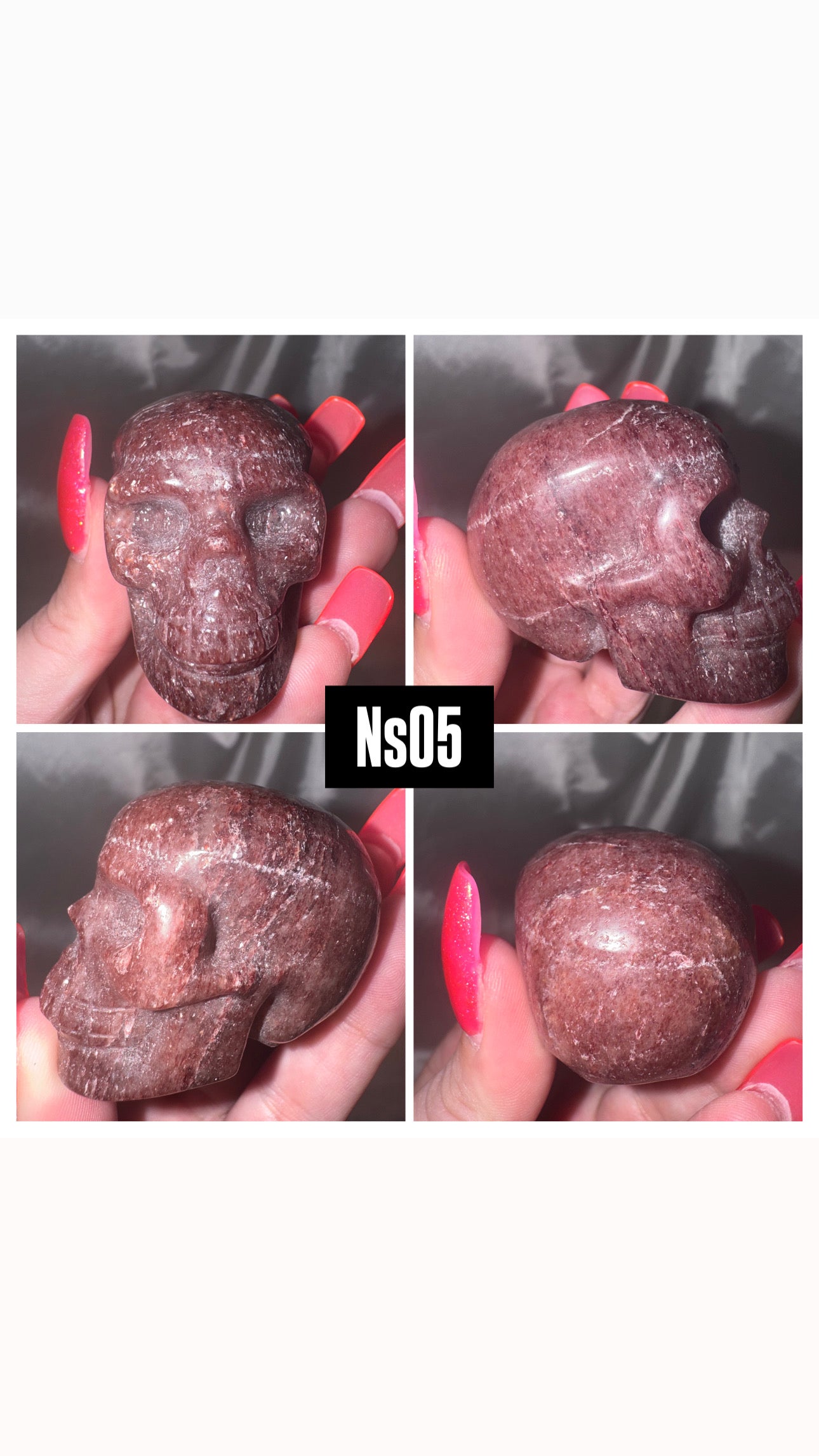 Strawberry Quartz Skull