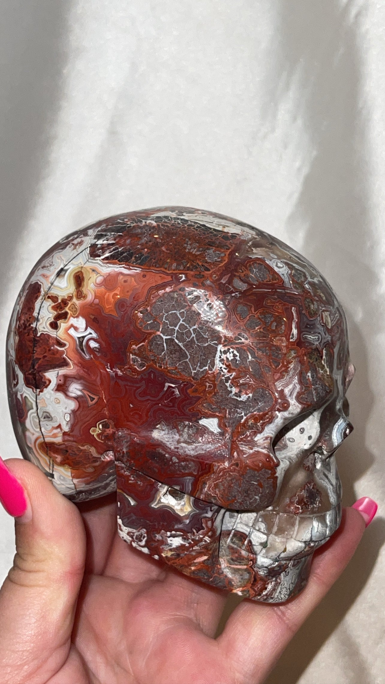 Mexican Crazy Lace Agate Large Skull