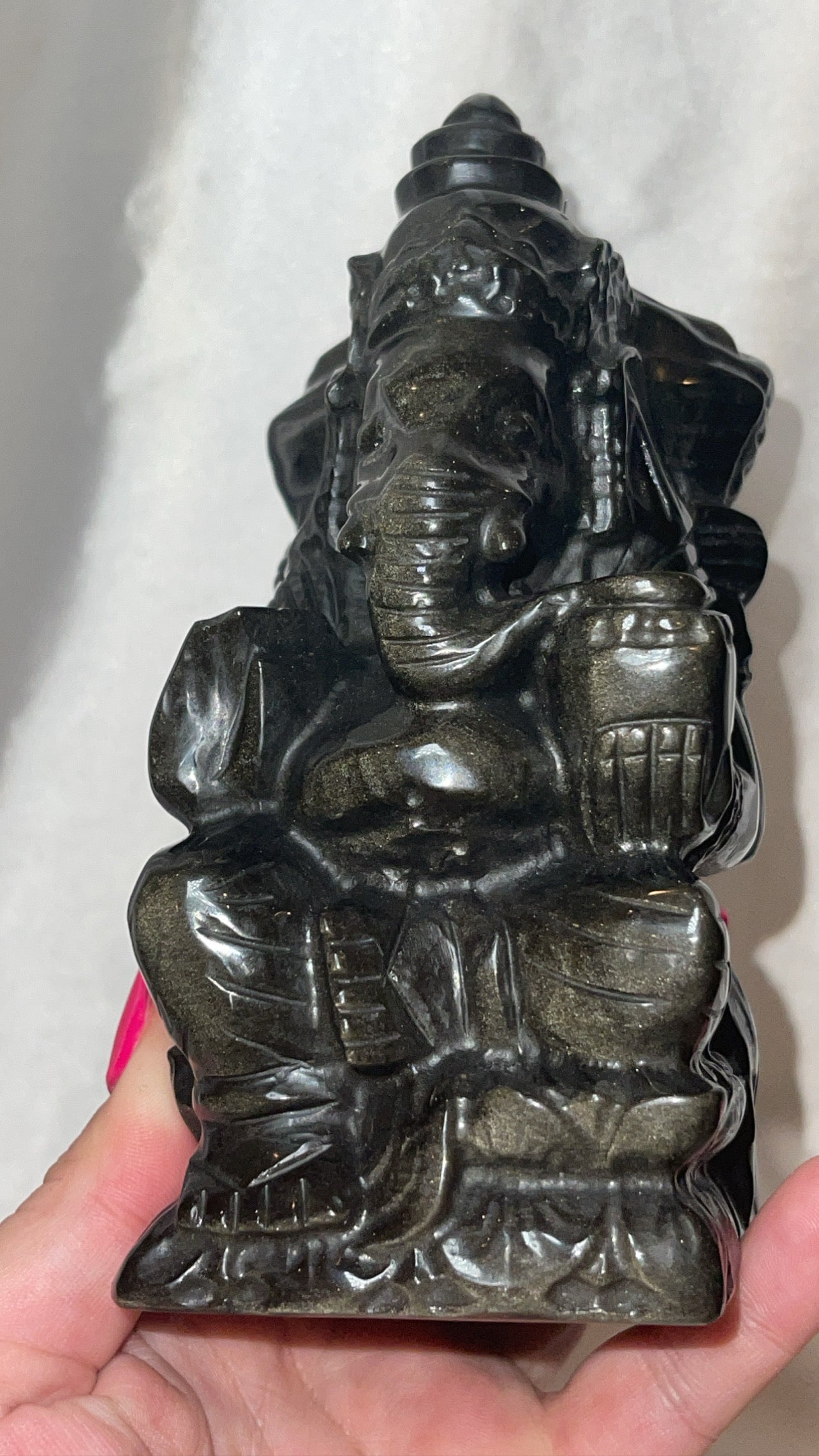 Gold Sheen Obsidian XL Ganesha (REPAIRED)