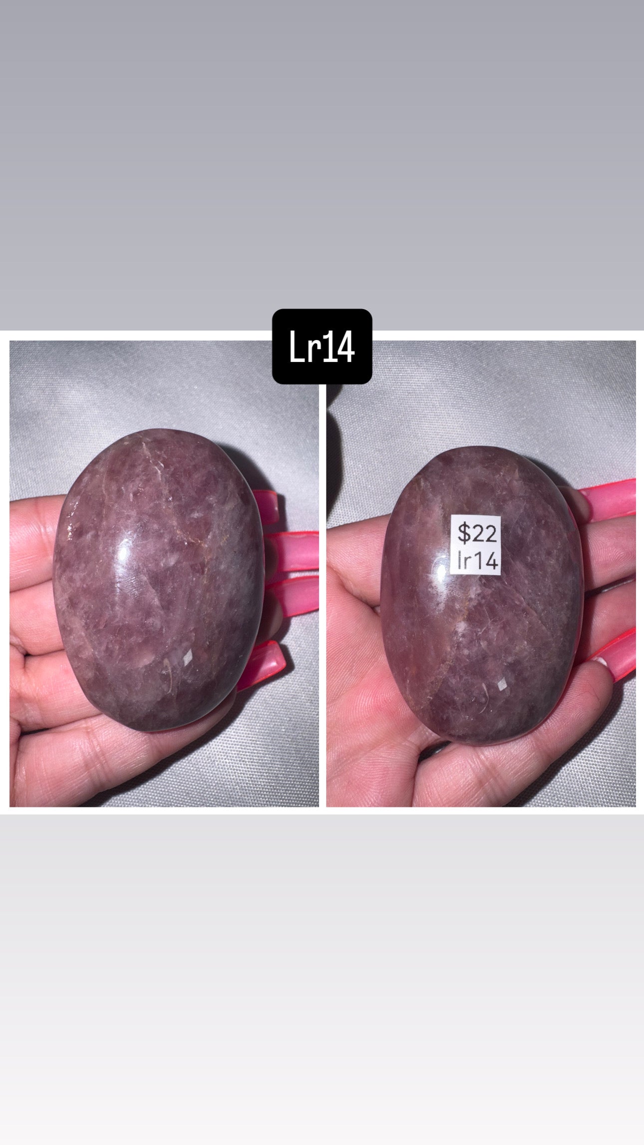 Lavender Rose Quartz Palmstone