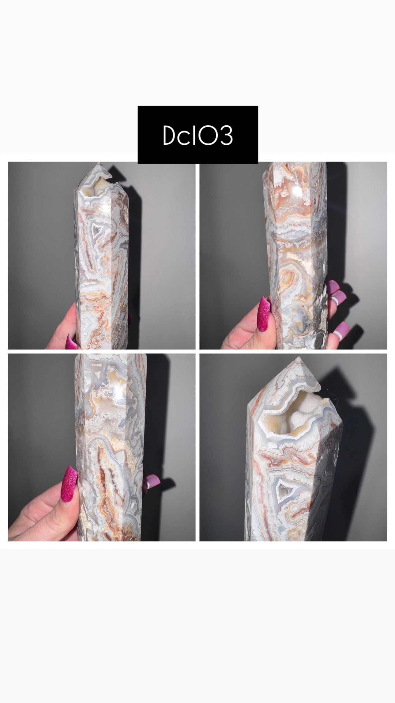 Druzy Mexican Crazy Lace Agate Tower (big!)