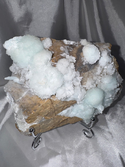 Blue Aragonite AAA XL Specimen on Stand