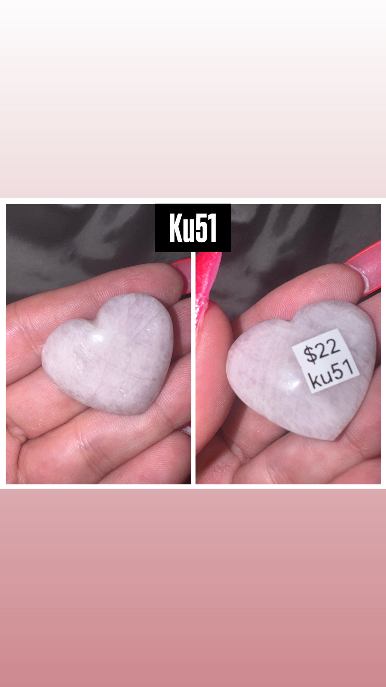Kunzite AA Heart