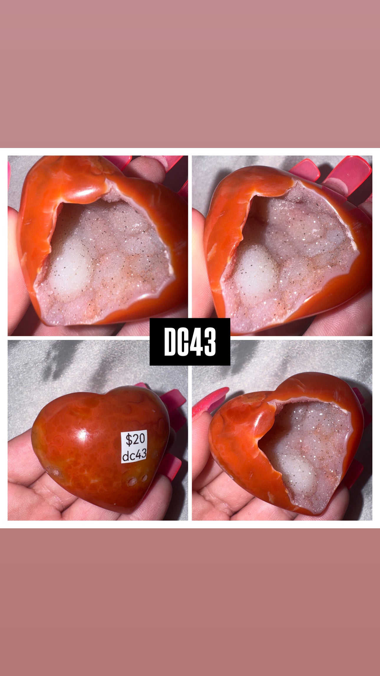 Druzy Carnelian Heart/Palmstone