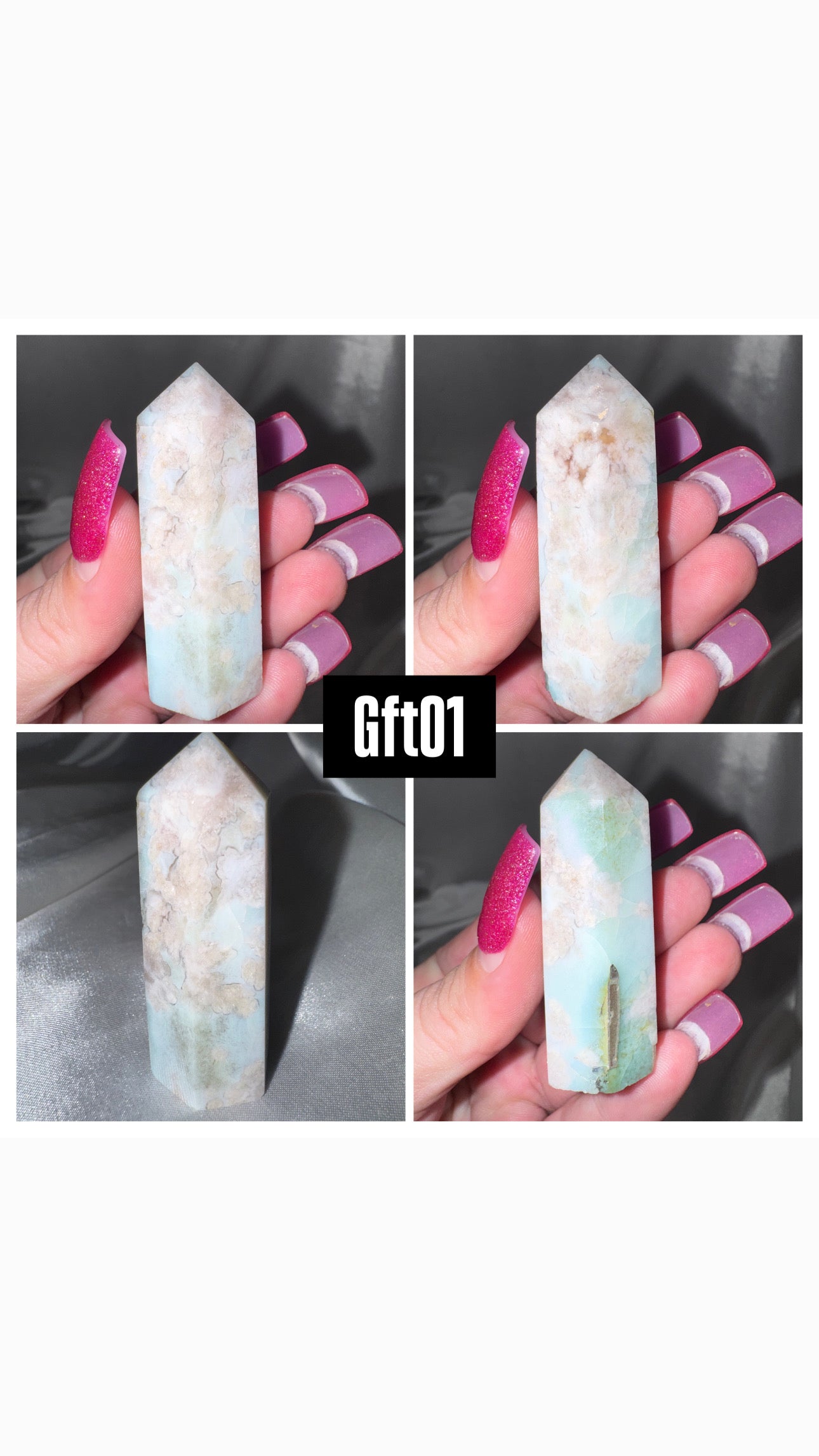 Green Flower Agate Tower
