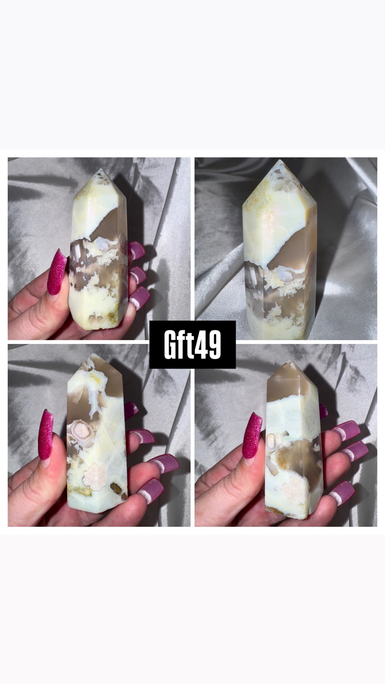 Green Flower Agate Tower