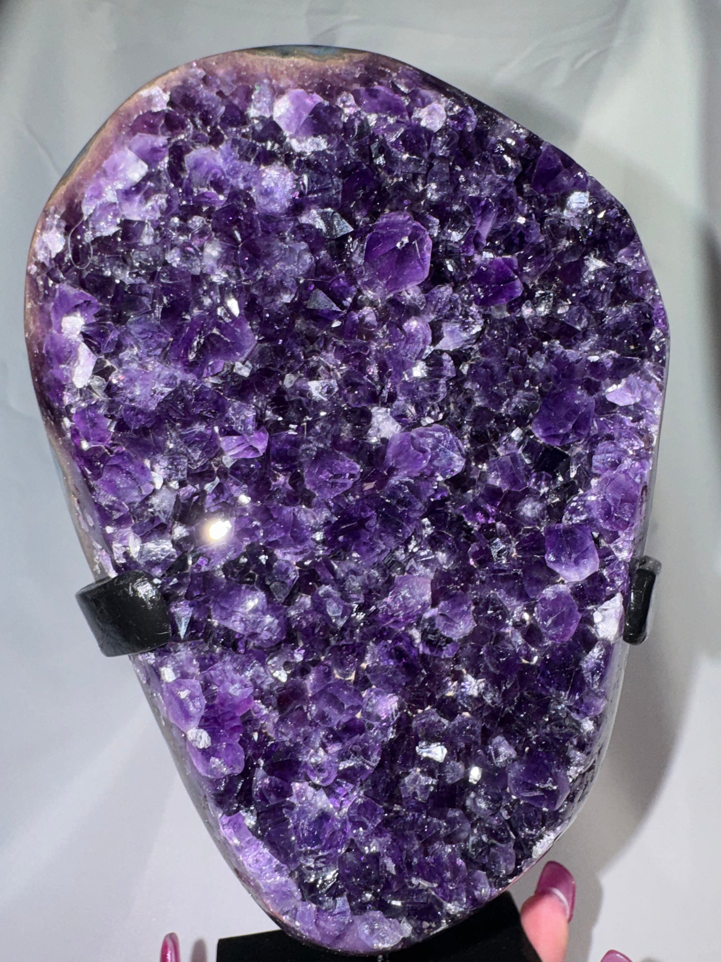 Uruguay Amethyst XL Freeform on stand