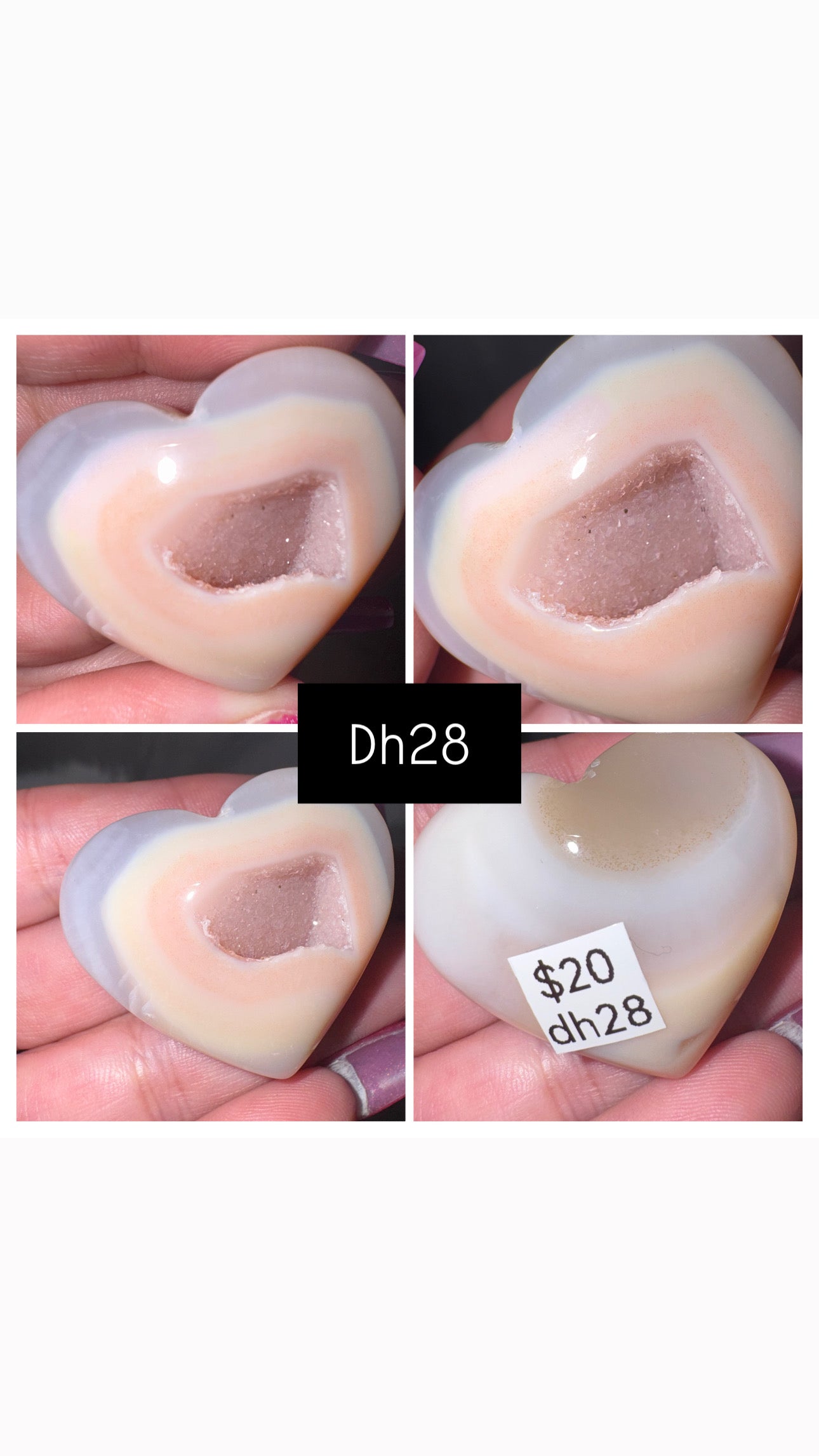 Druzy Agate Heart