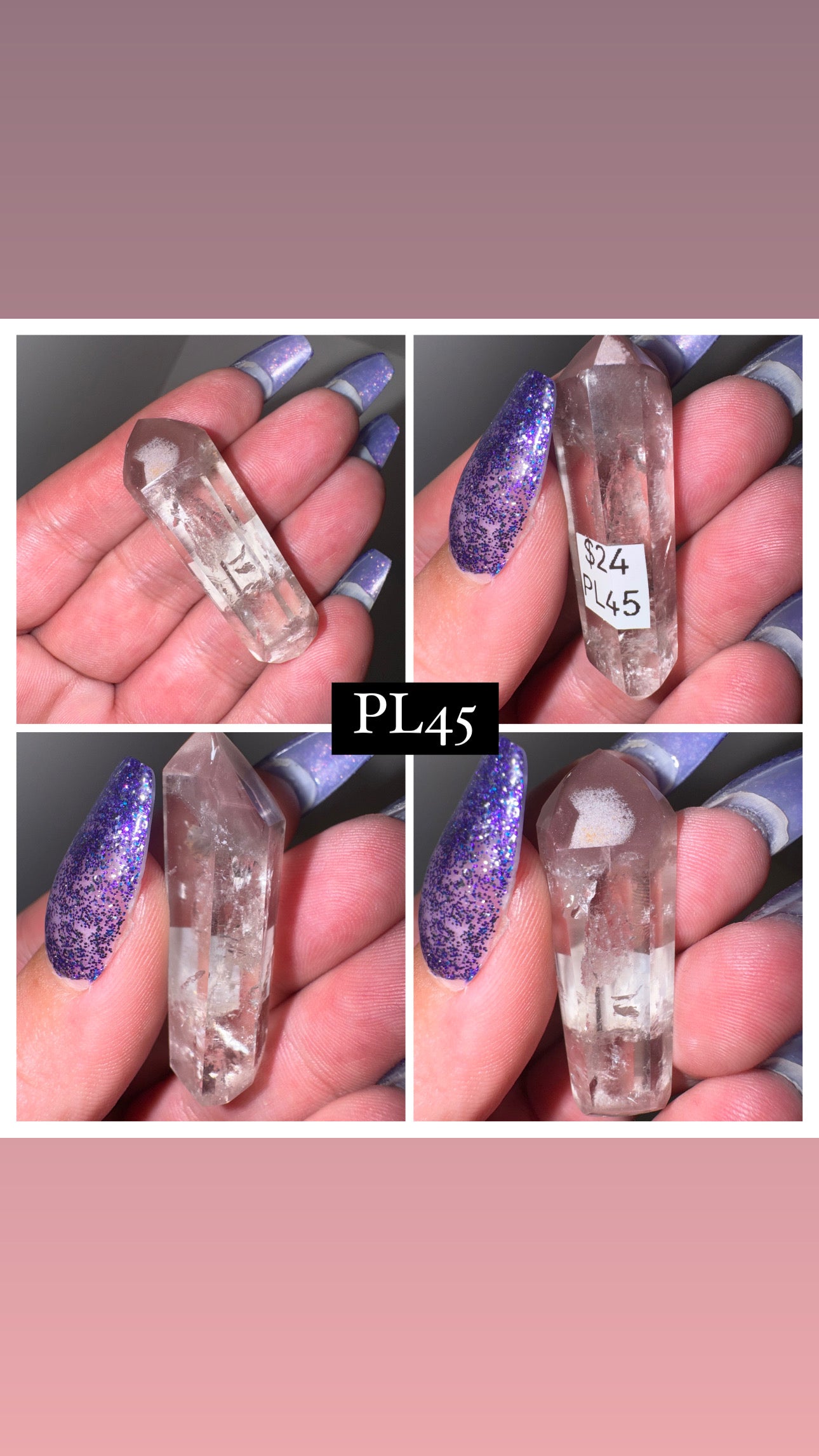 Pink Lithium AAA Double Terminated Point