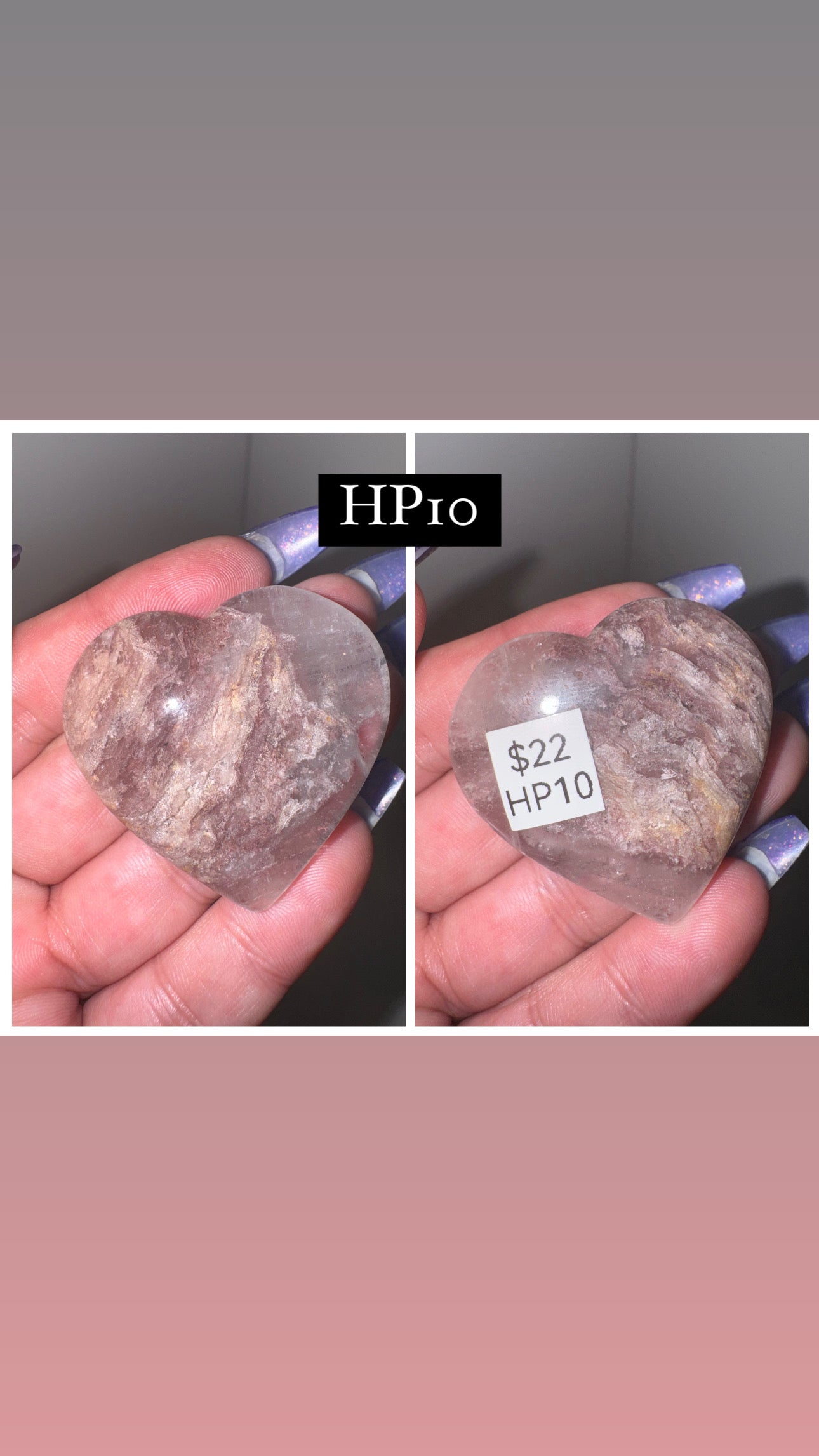 Pink Lithium Thousand Layer Lodalite Heart