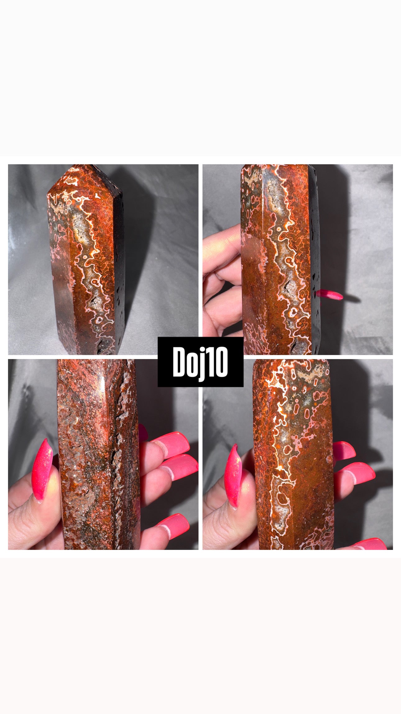Red Druzy Ocean Jasper Obleisk