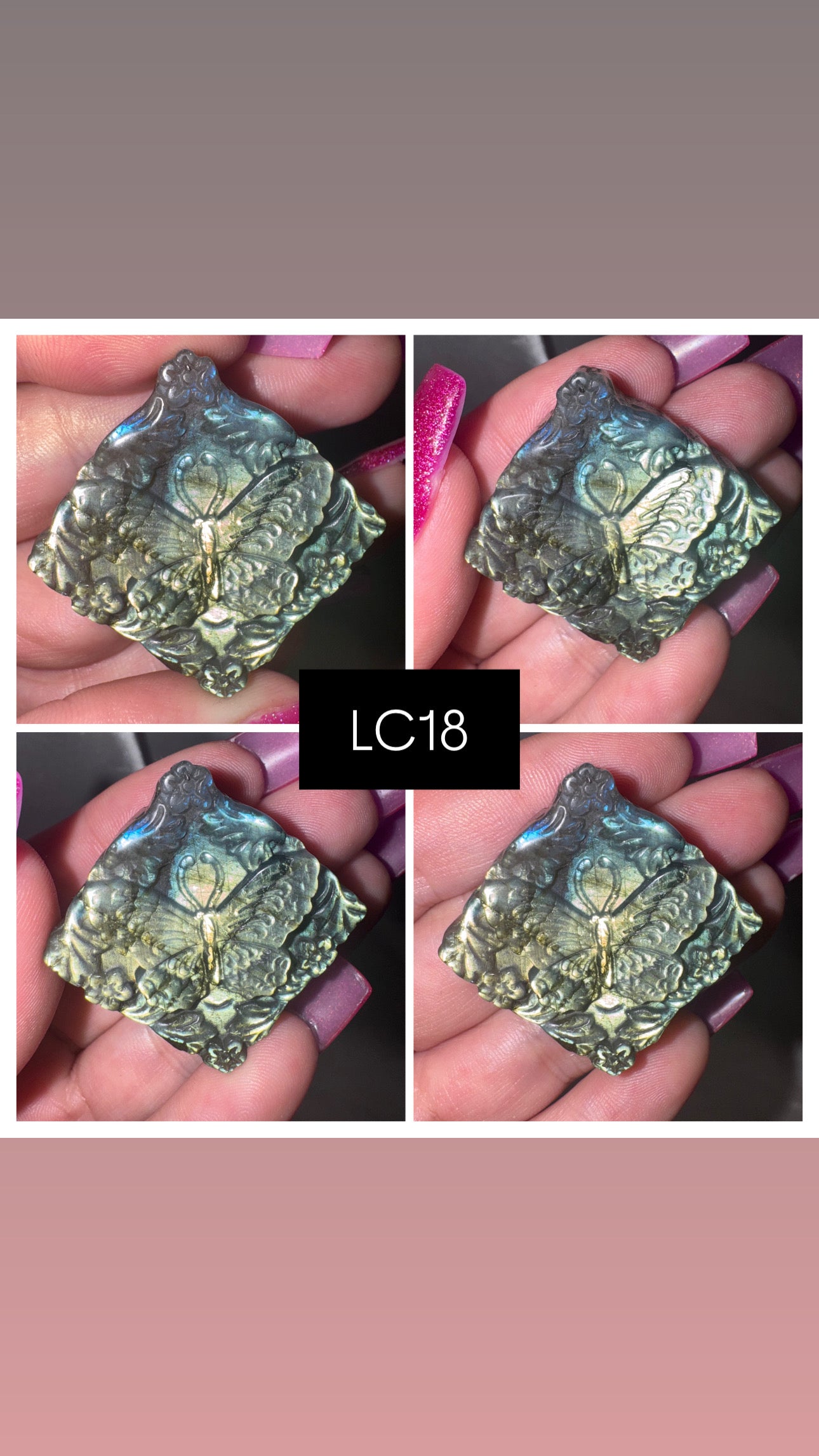 Labradorite Butterfly Carving