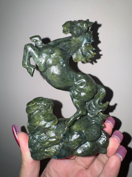 Green Jade XL Horse (imperfect)